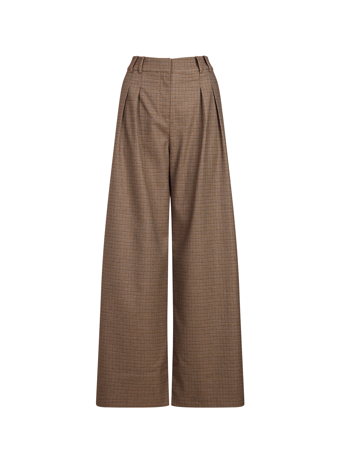 Pantalon large taille haute imprimé SUNCOO Beige