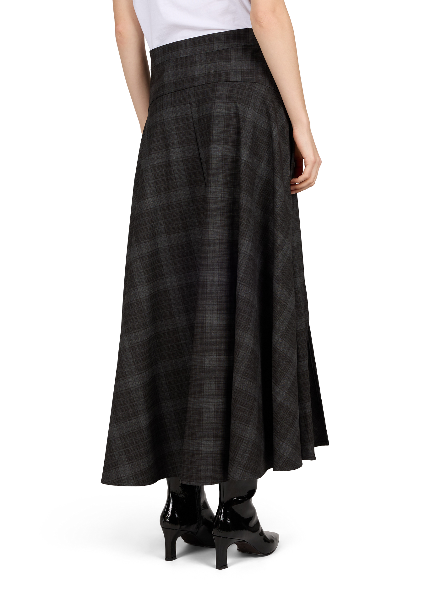 Diena checked flared maxi skirt OBJECT Black