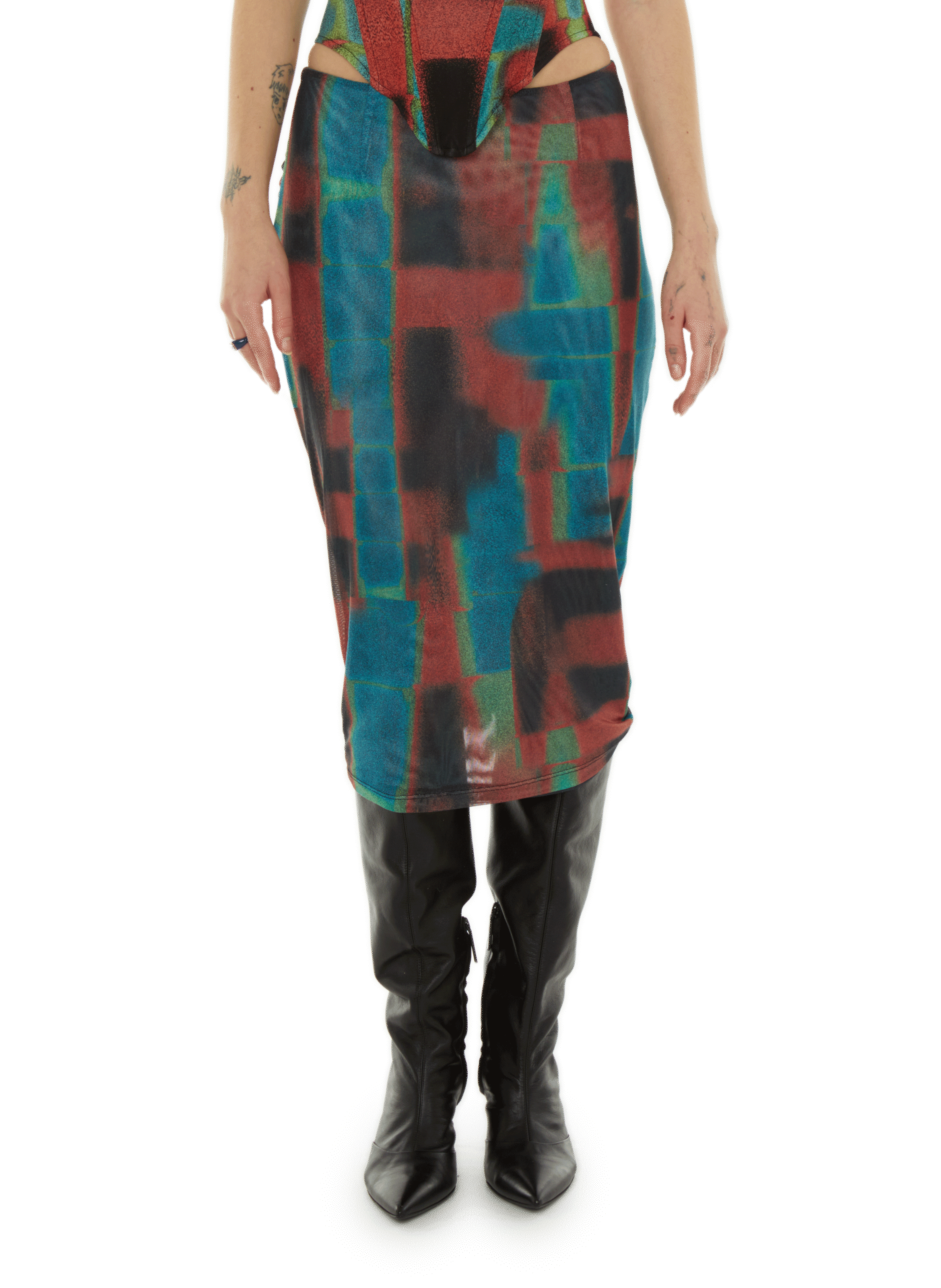 MIAOU Jupe midi Multicolore