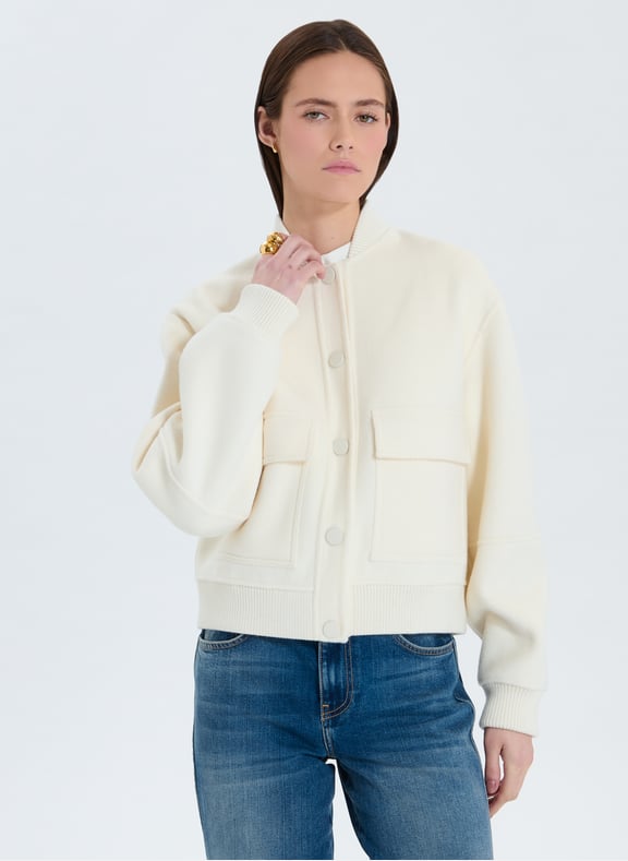 Manteau ecru bomber - maevan Blanc by ZAPA ZAPA Manteau ecru bomber - maevan Blanc