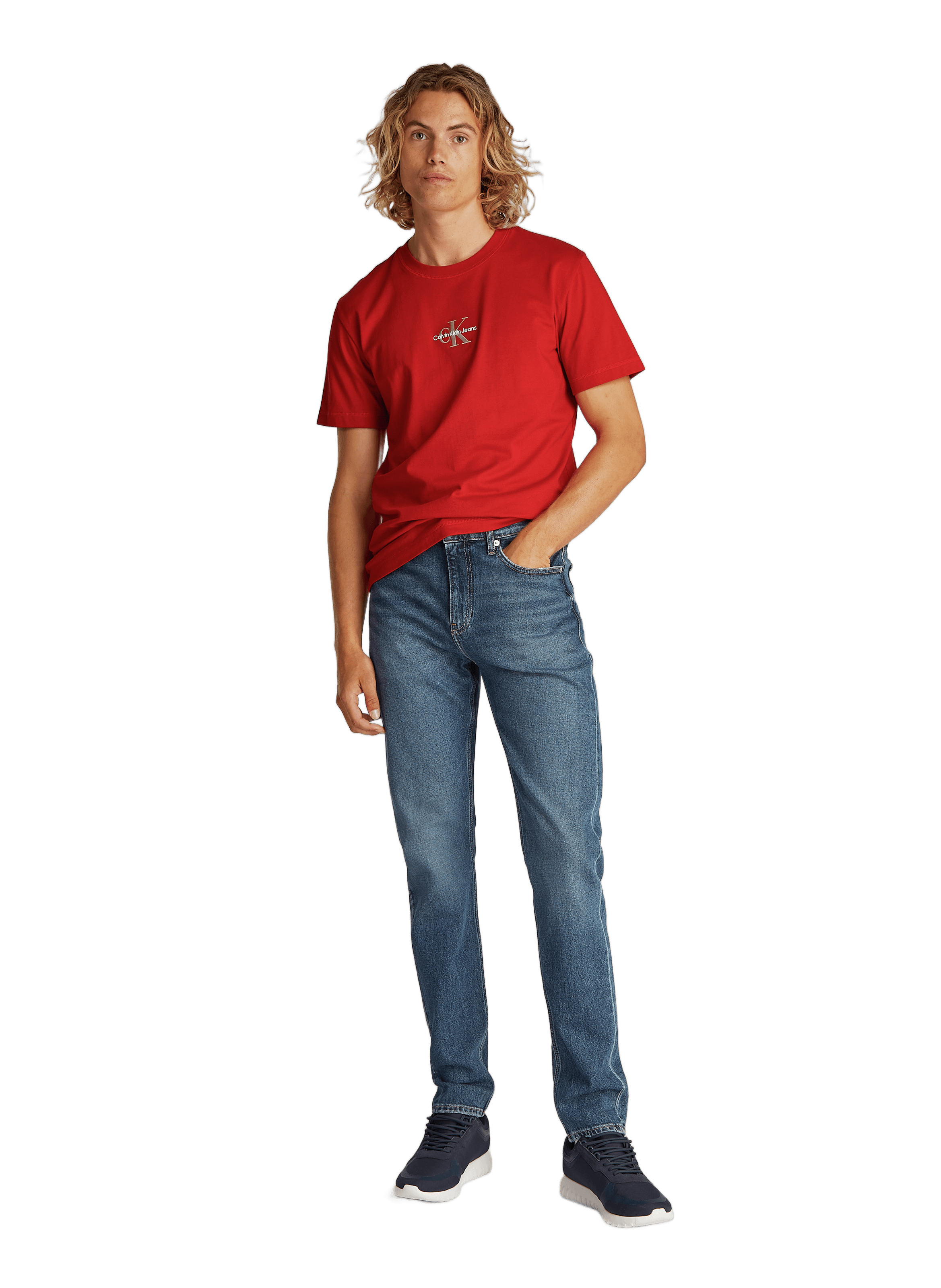  Logo cotton T-shirt CALVIN KLEIN Red