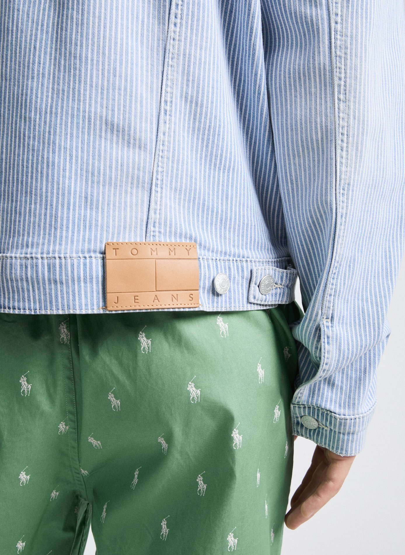 Striped denim jacket TOMMY HILFIGER Blue