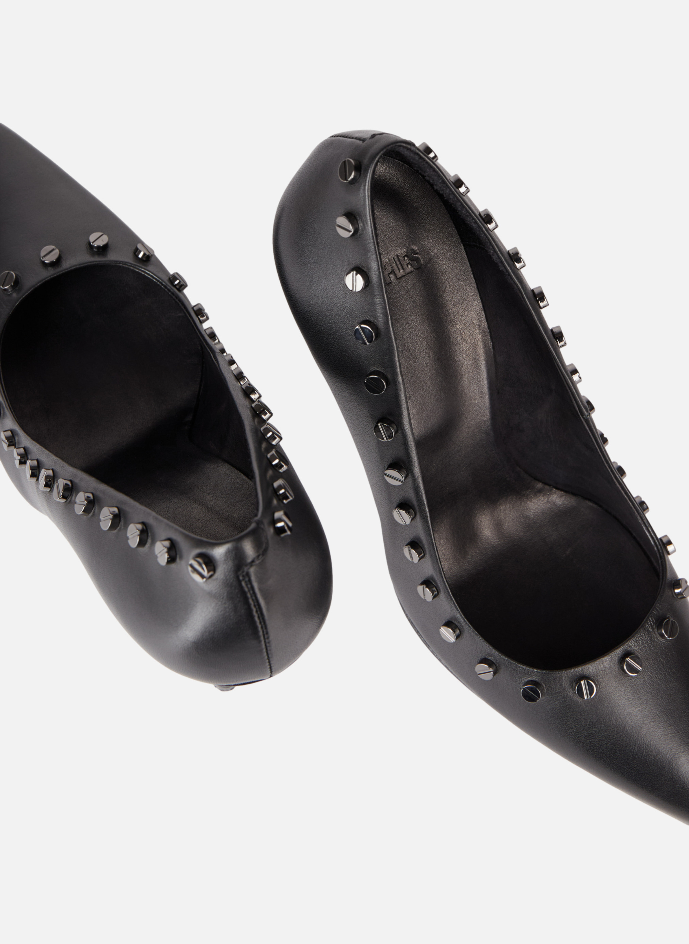 Escarpins à talons en cuir avec clous THE KOOPLES Noir