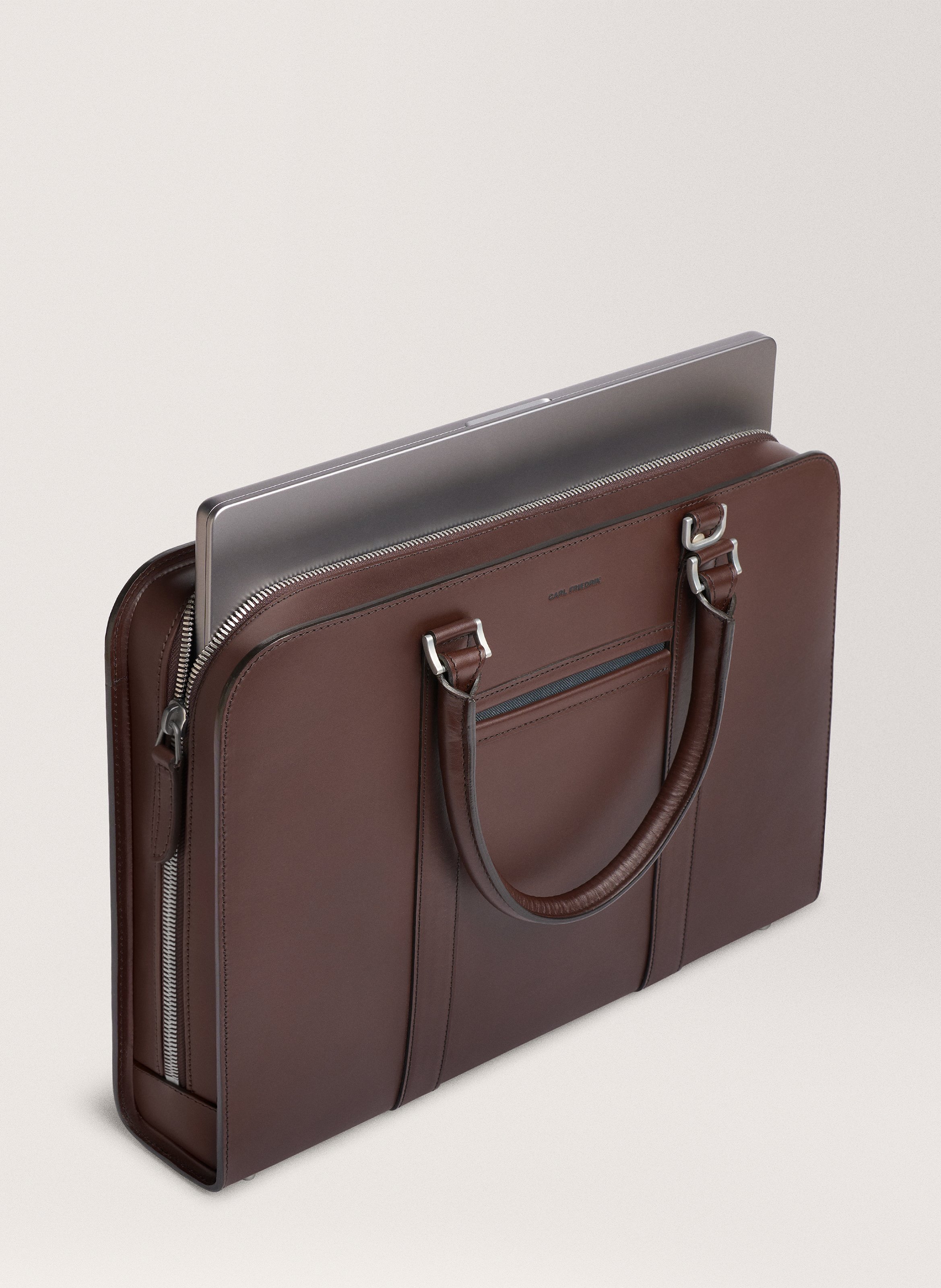 Porte-documents 'Palissy Briefcase' en cuir vachetta CARL FRIEDRIK Marron