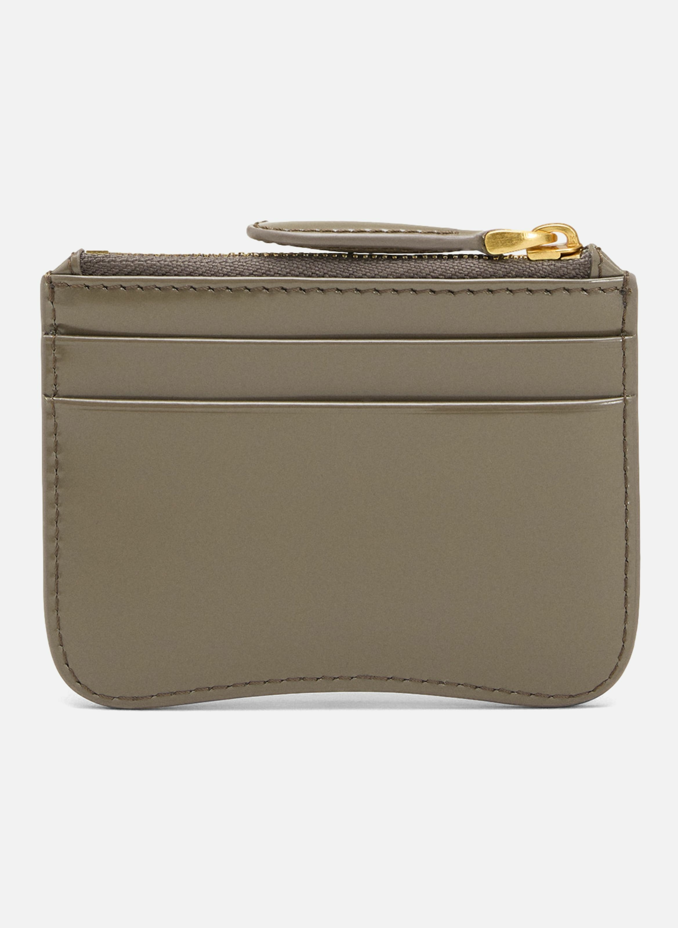 Porte-cartes zippé paris paris unisexe en cuir de veau AMI PARIS Gris