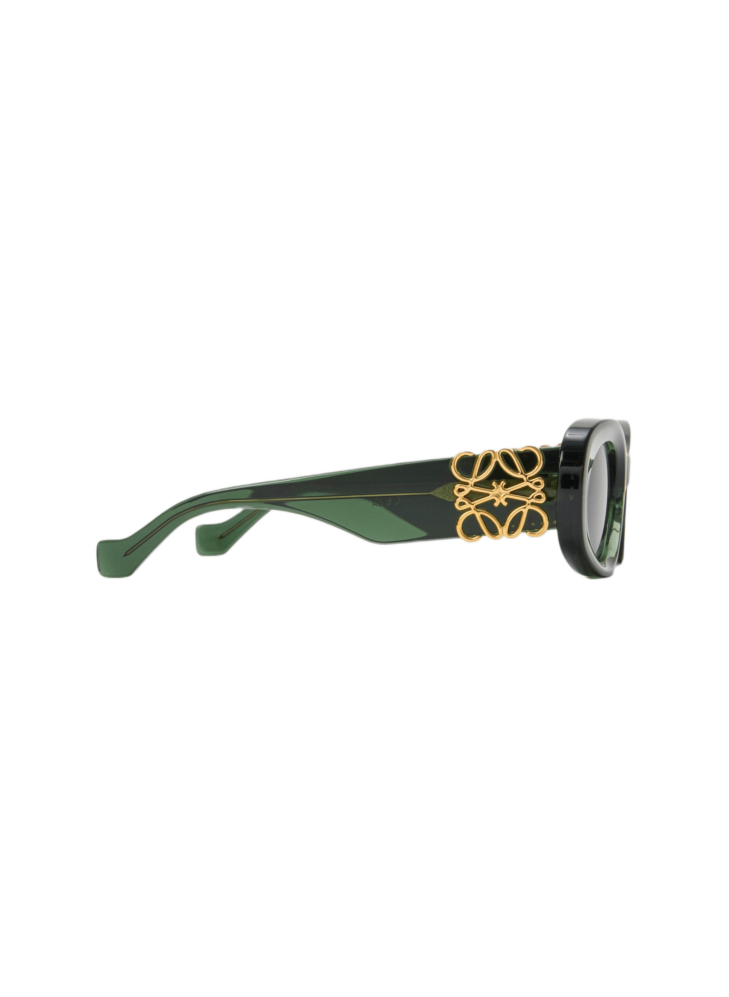 Beveled Oval Maxi Anagram Sunglasses LOEWE Green