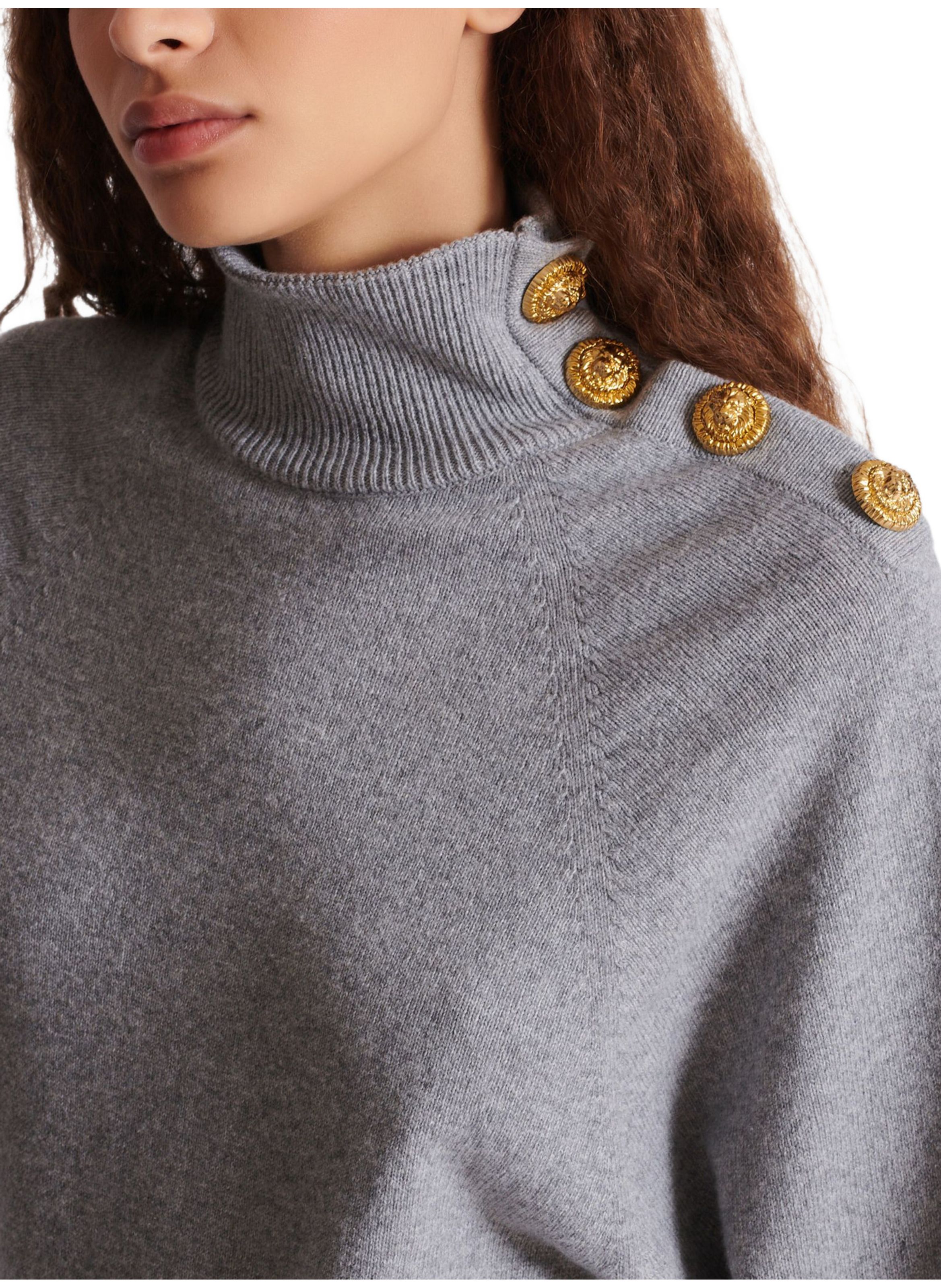 Robe-pull courte en cachemire BALMAIN Gris