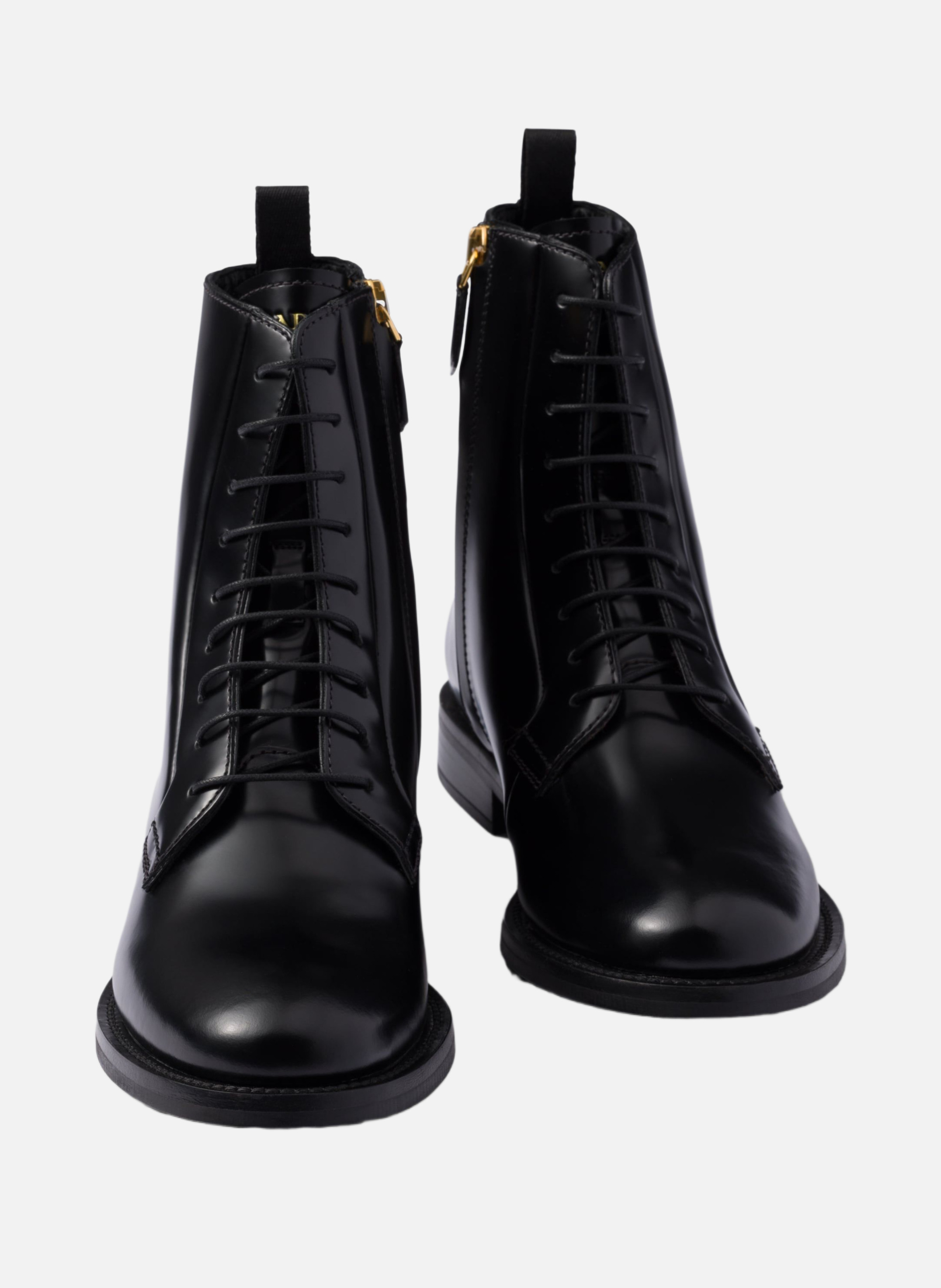 Bottines en cuir brossé PRADA Noir