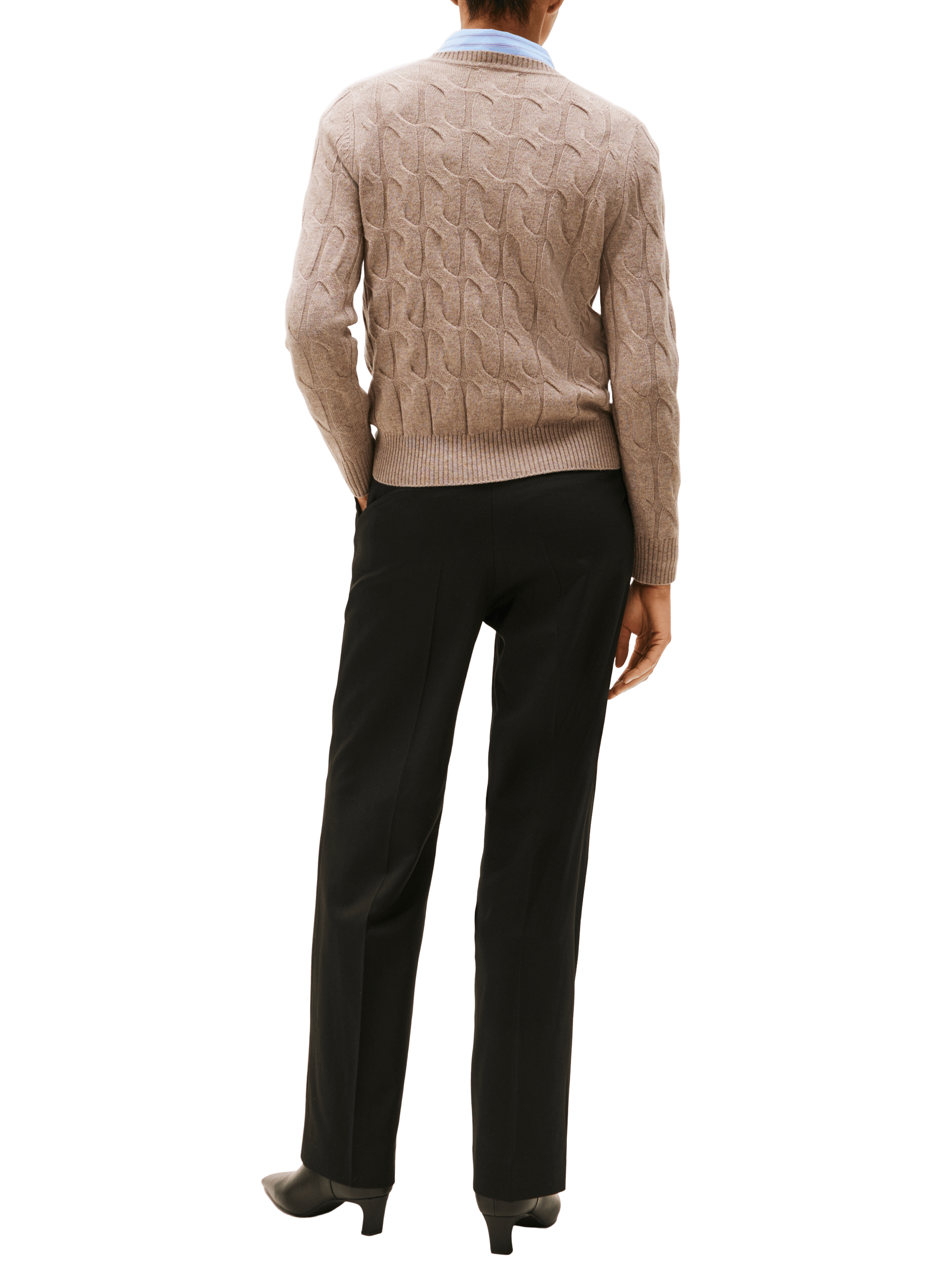 Pull torsadé en laine  TOMMY HILFIGER Gris