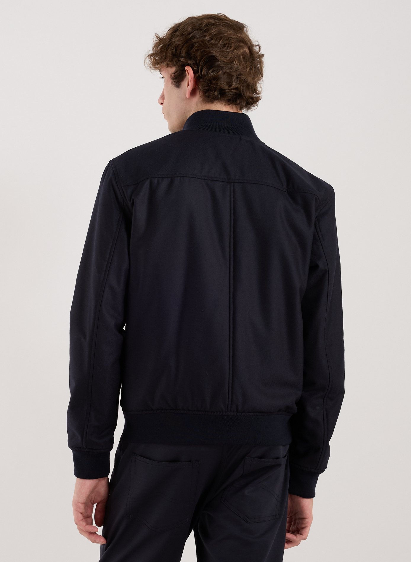 Wool stand-up collar jacket EMPORIO ARMANI Blue