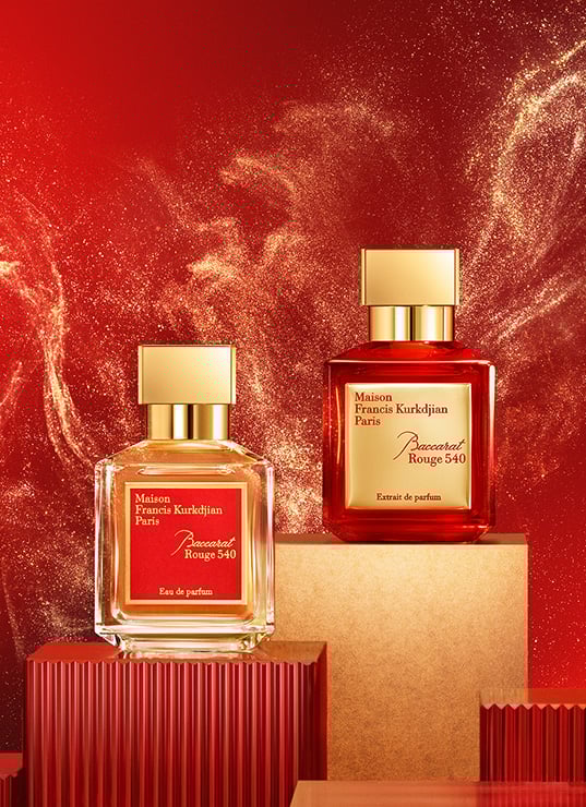 parfum Baccarat Rouge 540, Francis Kurkdjian eau de parfum, parfum rouge luxe 2025, extrait de parfum Baccarat, parfum ambré jasmin boisé