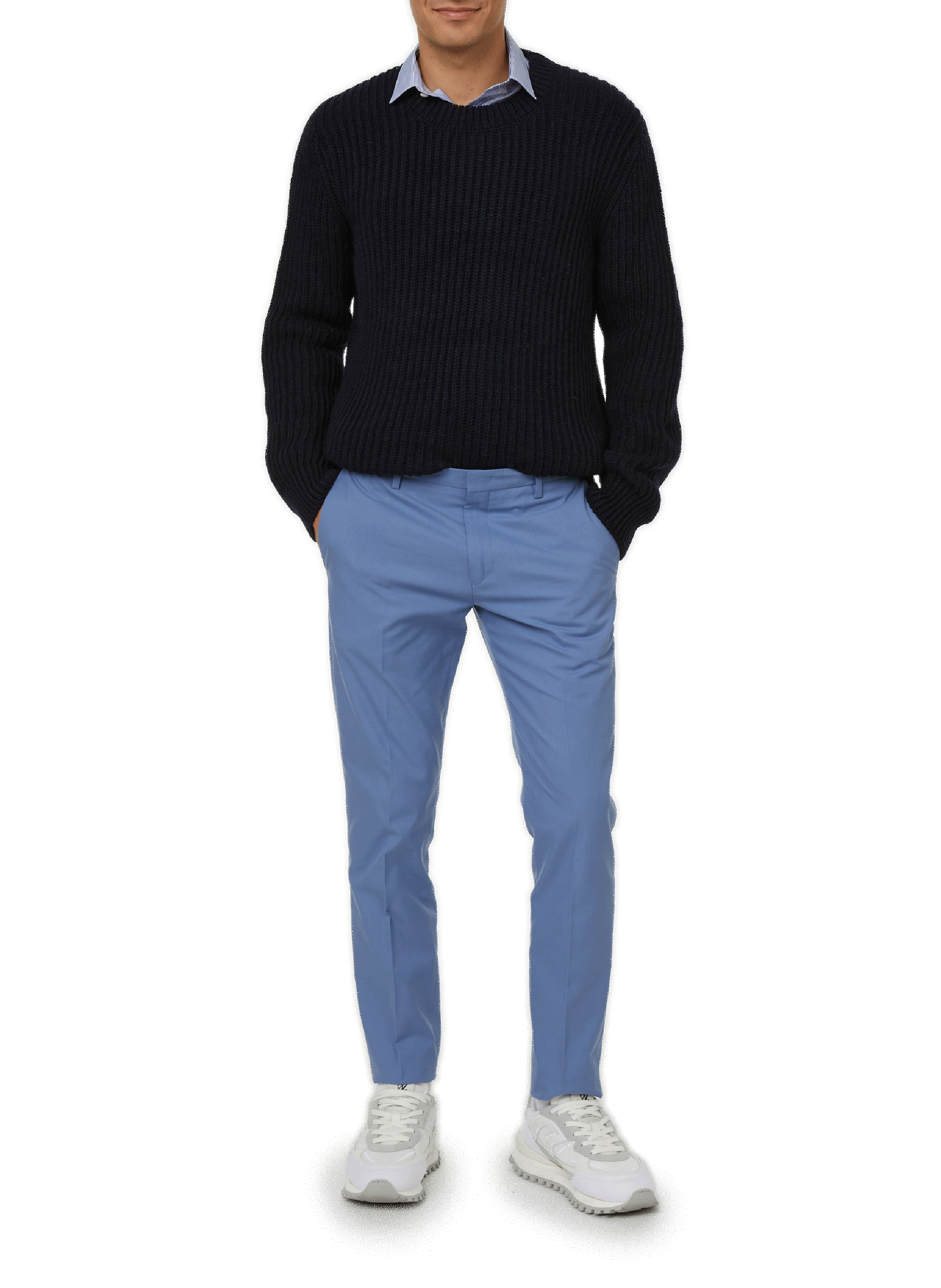 Pull en maille en laine mélangé AU PRINTEMPS PARIS Bleu