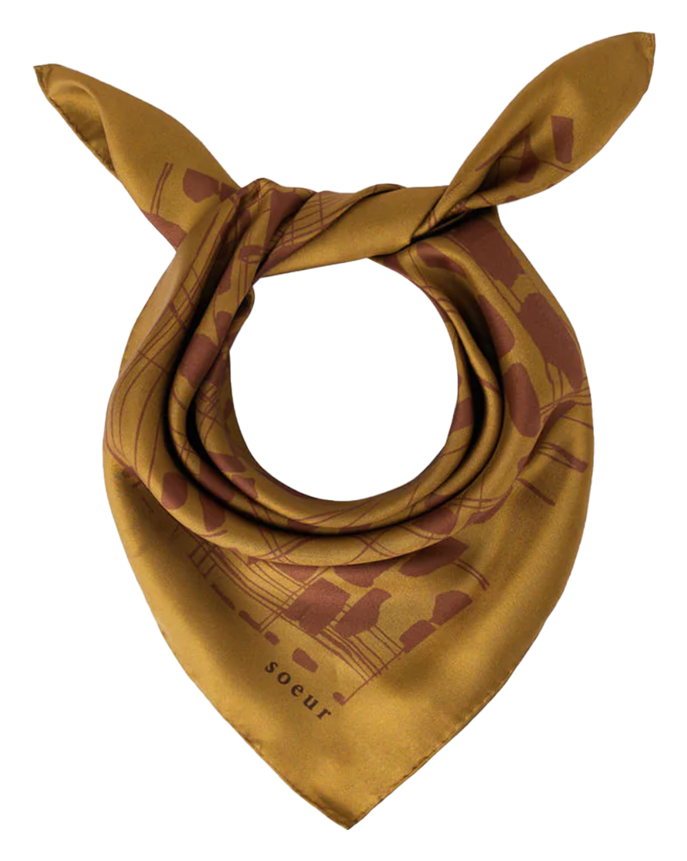 Foulard imprimé en soie capucine SOEUR Multicolore