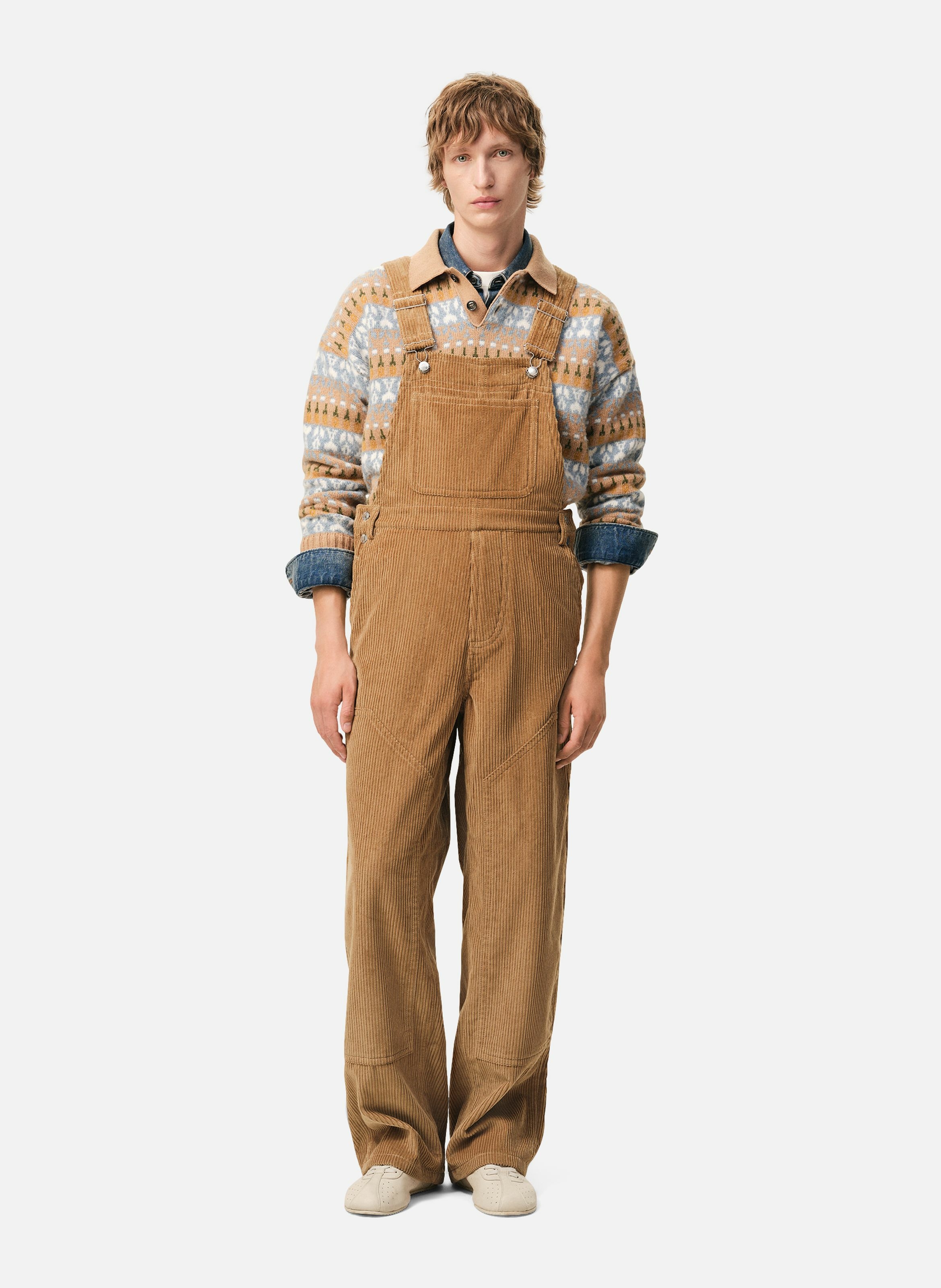 Salopette worker en coton AMI PARIS Marron