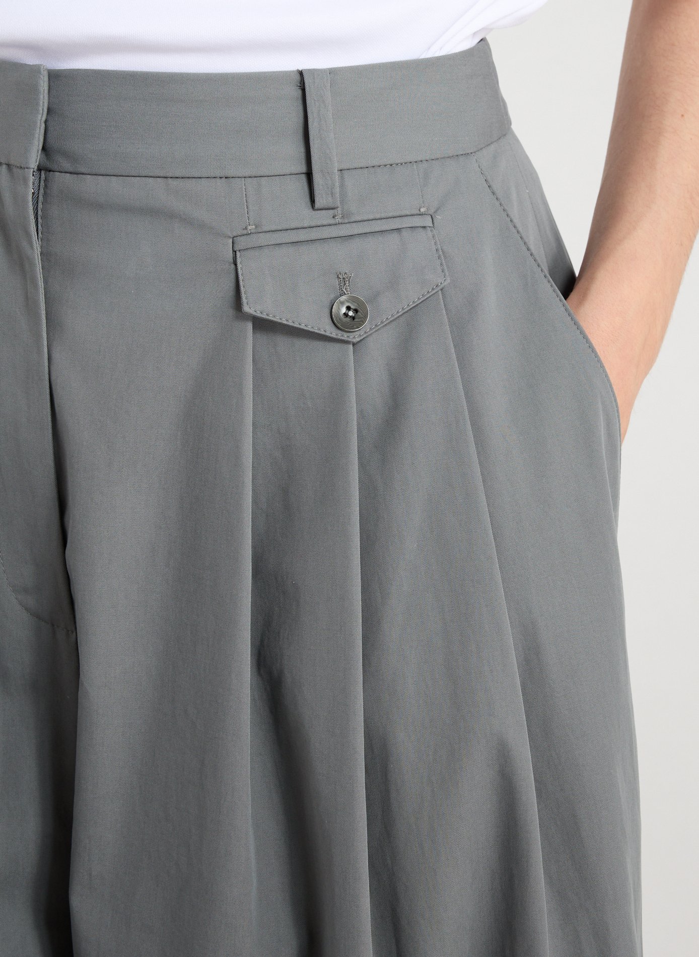 Pantalon large à fronces TIBI Gris