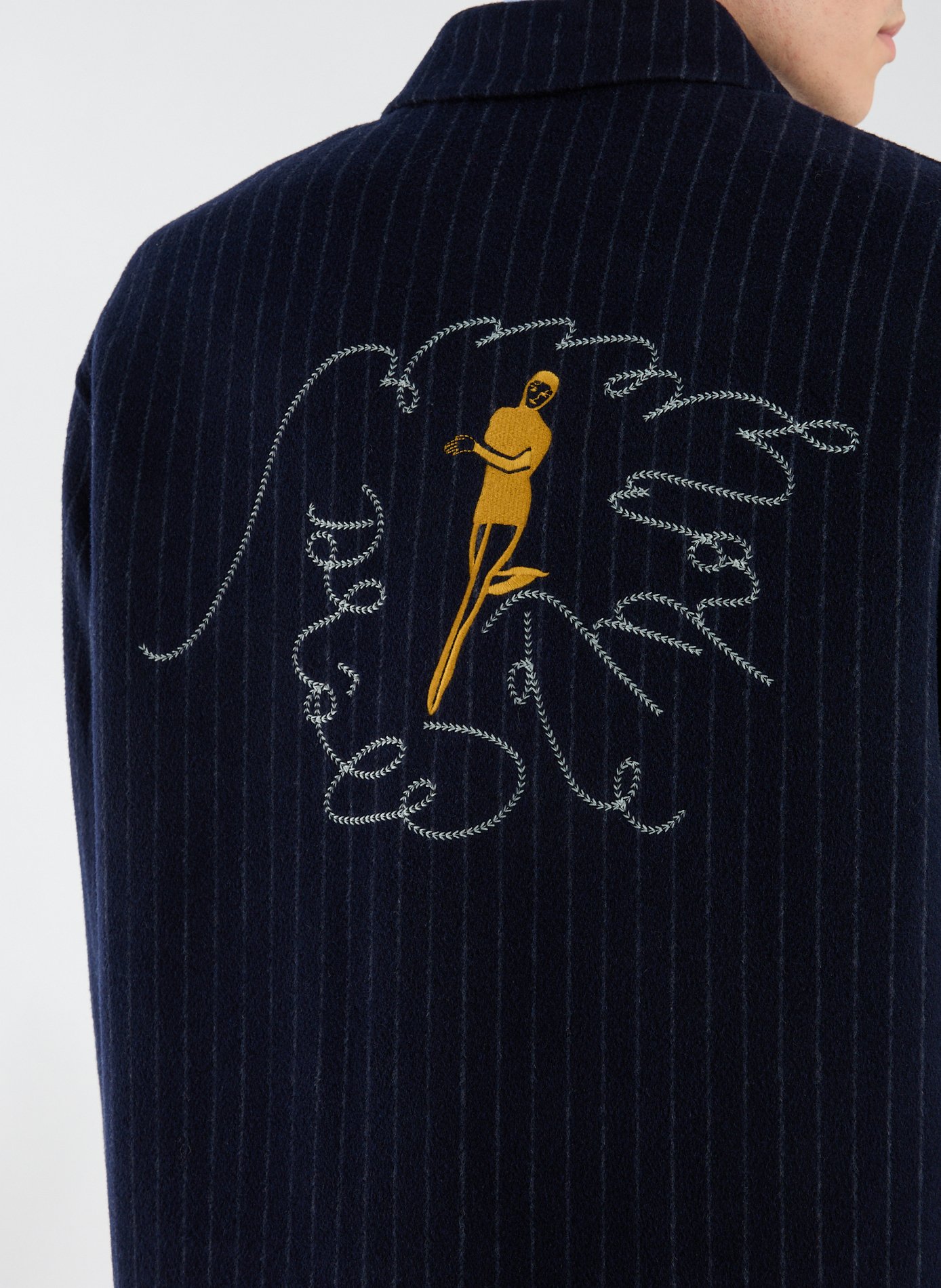 Jacket with classic collar in wool blend DROLE DE MONSIEUR Blue