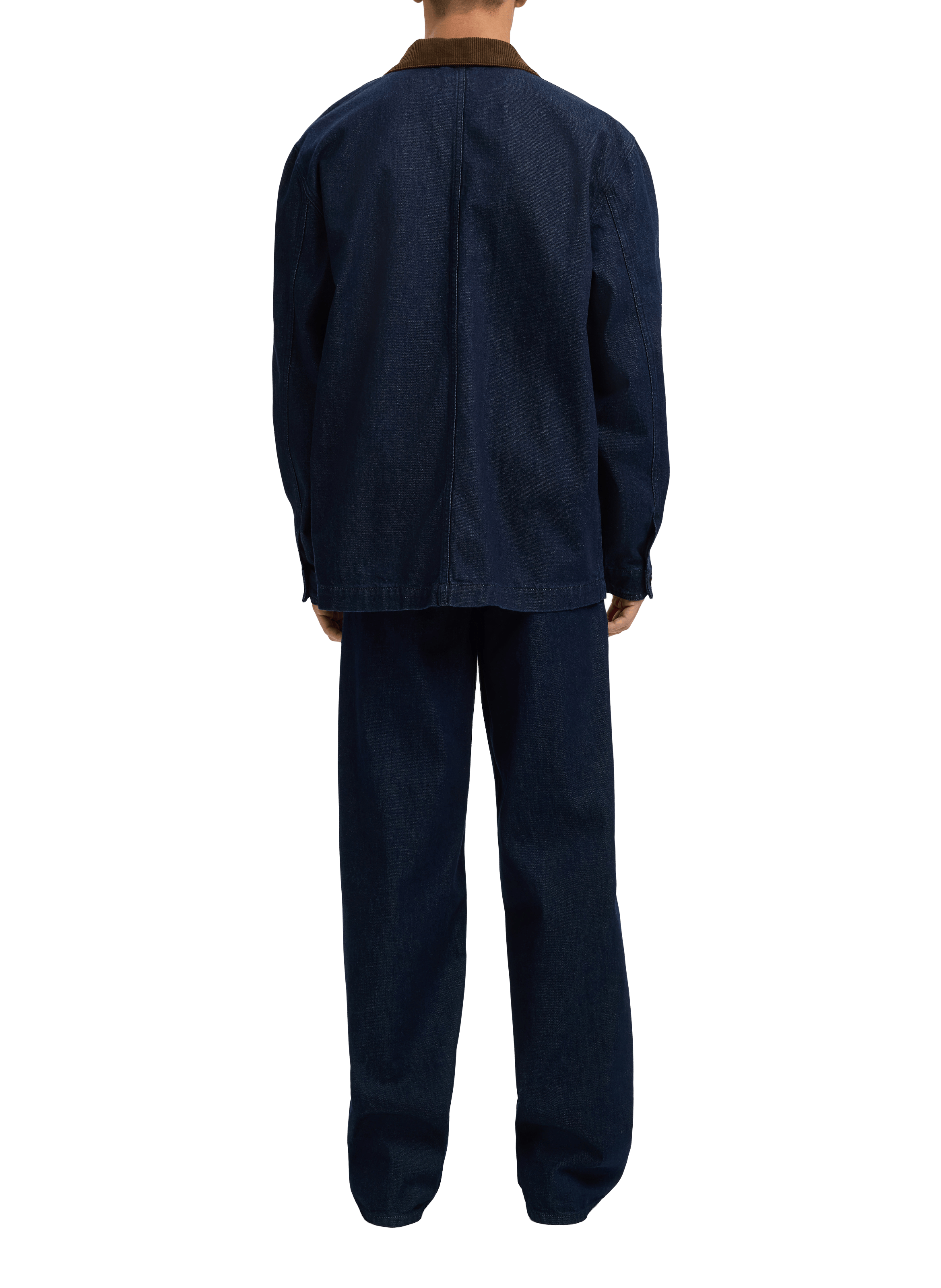 Veste à col côtelé en coton SELECTED Bleu