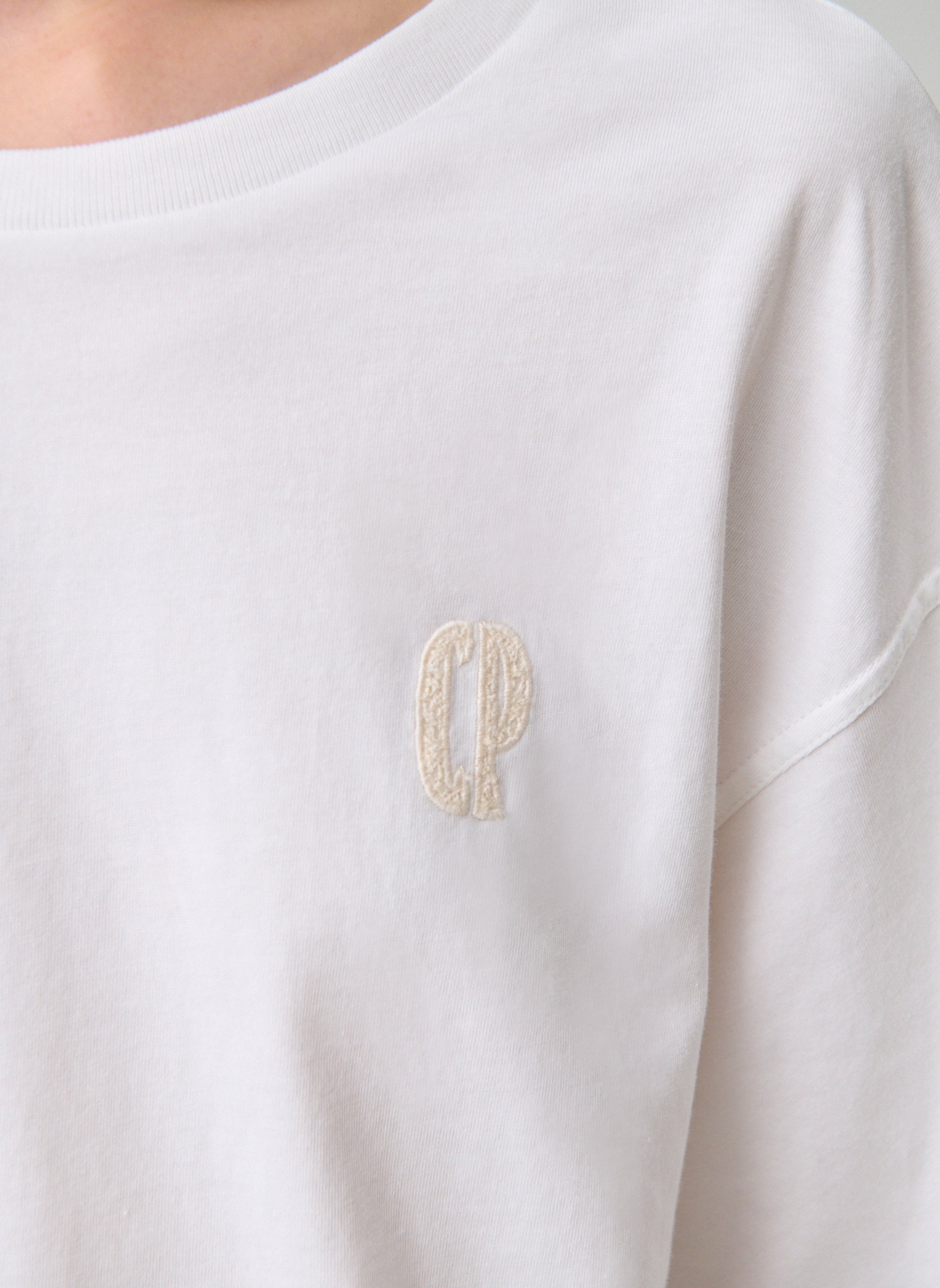 Tee-shirt col rond en coton CLAUDIE PIERLOT Beige