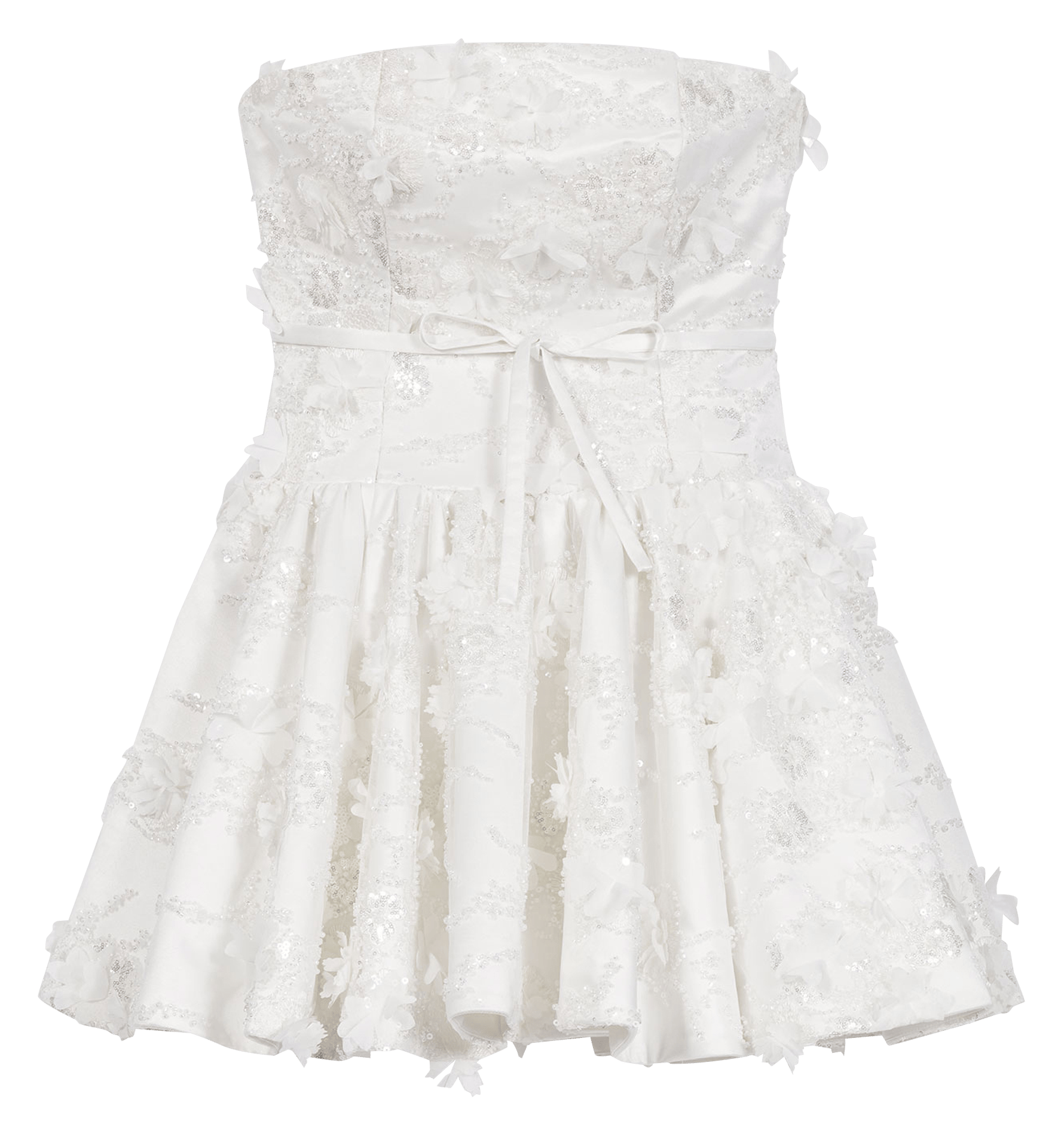 Robe courte bustier en dentelle MAJE Blanc