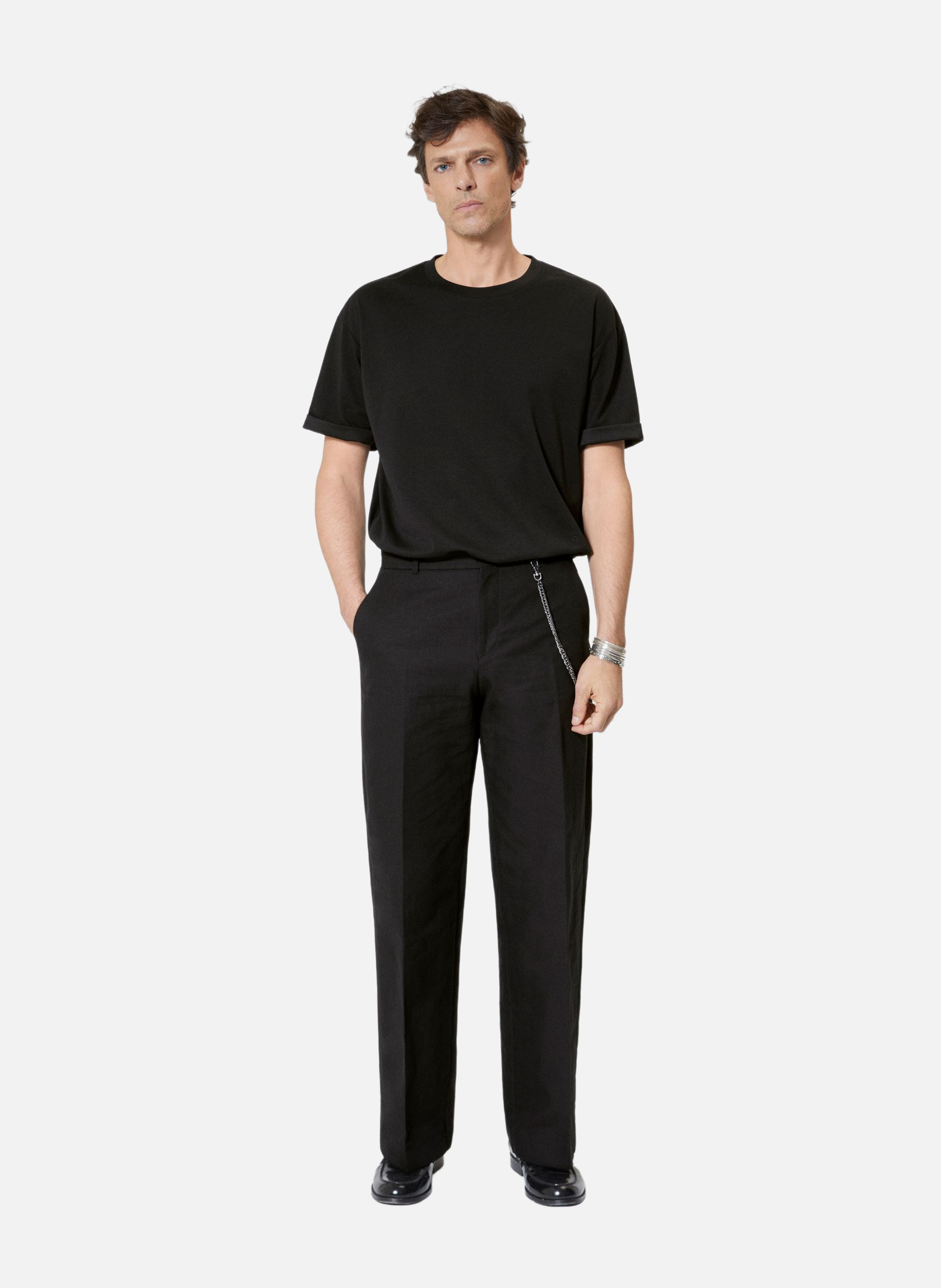 Pantalon large à chaîne THE KOOPLES Noir