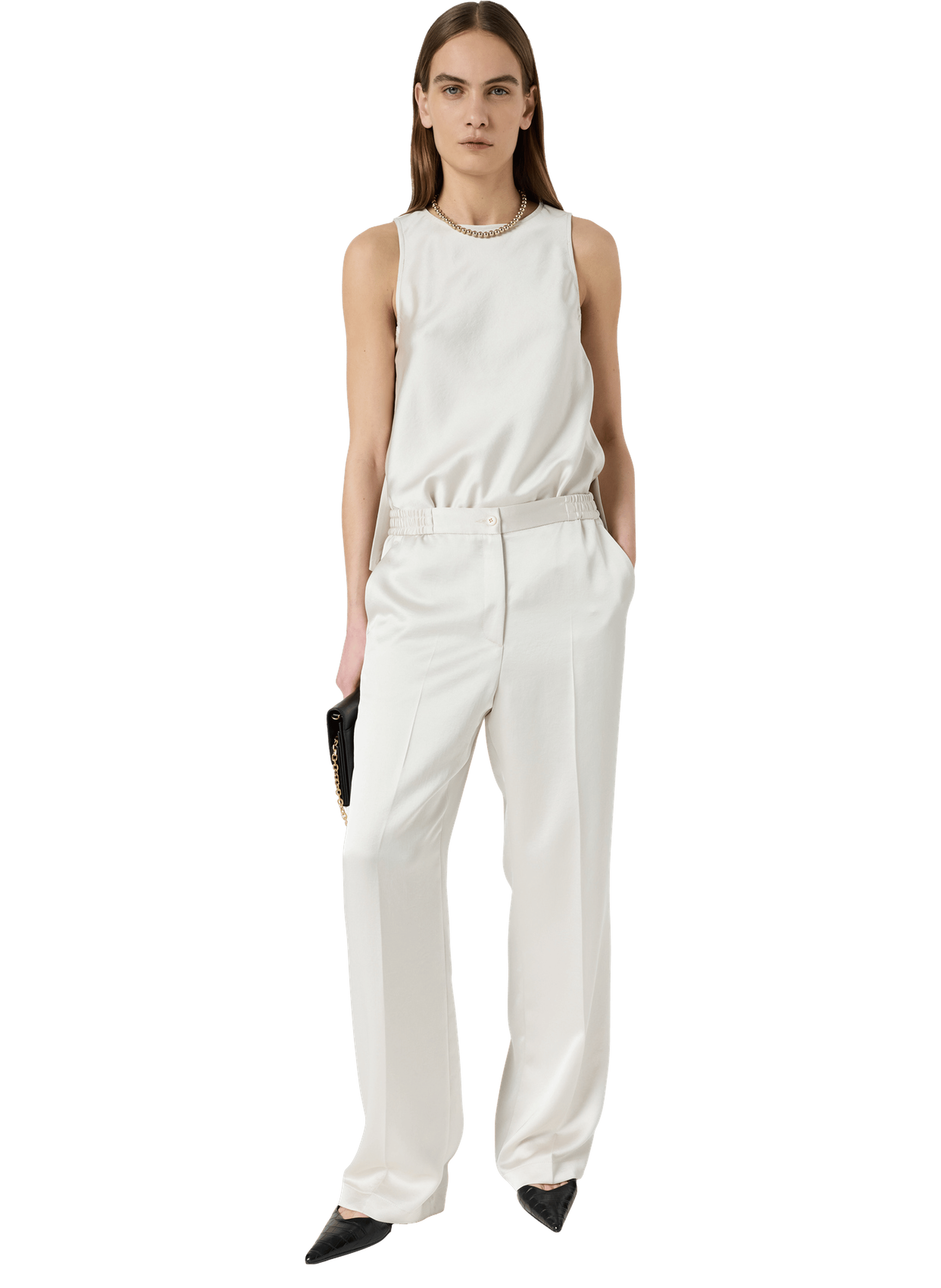 Pantalon fluide en satin - amelya GERARD DAREL Beige