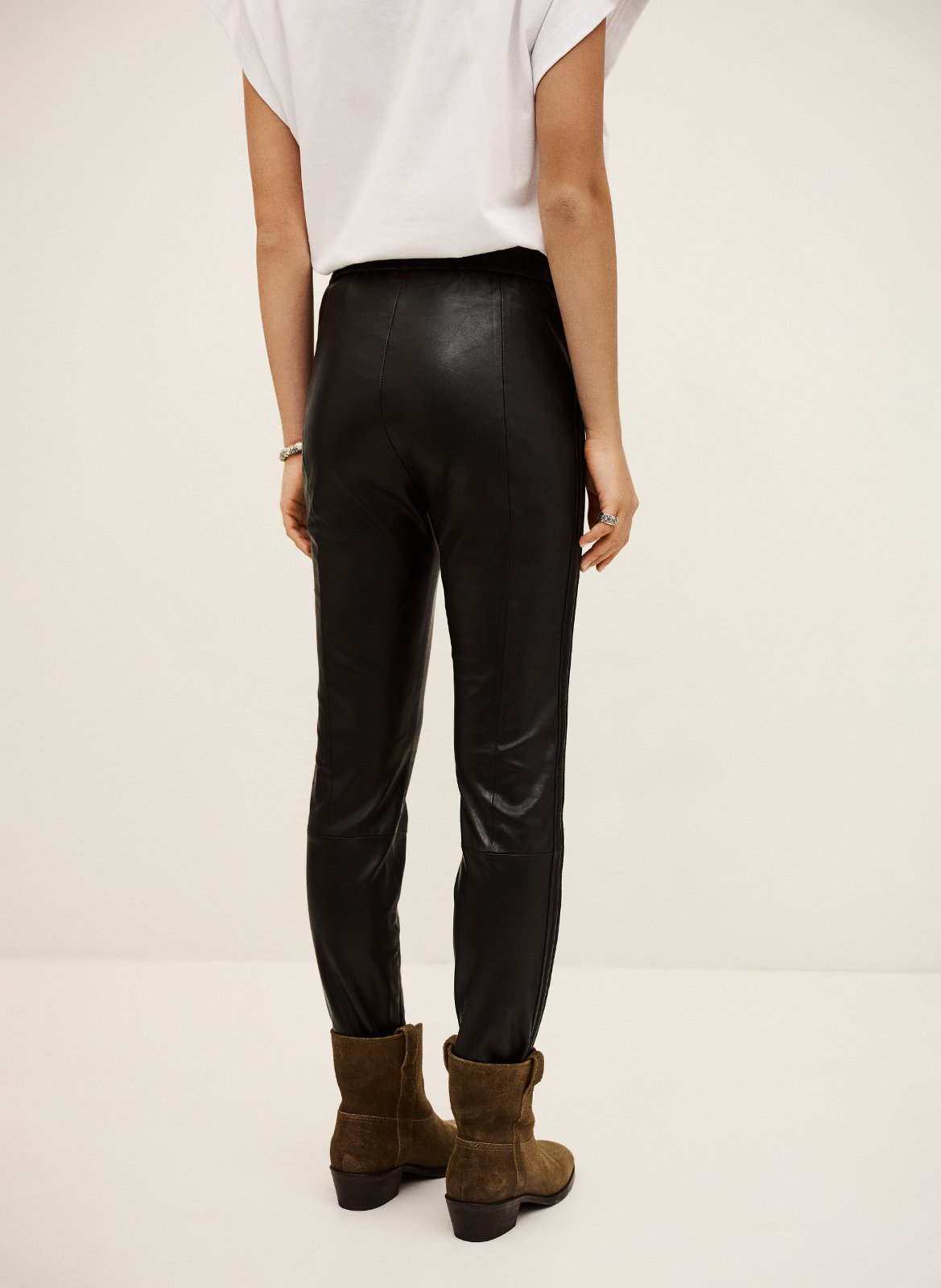Pantalon slim en cuir quany BA&SH Noir