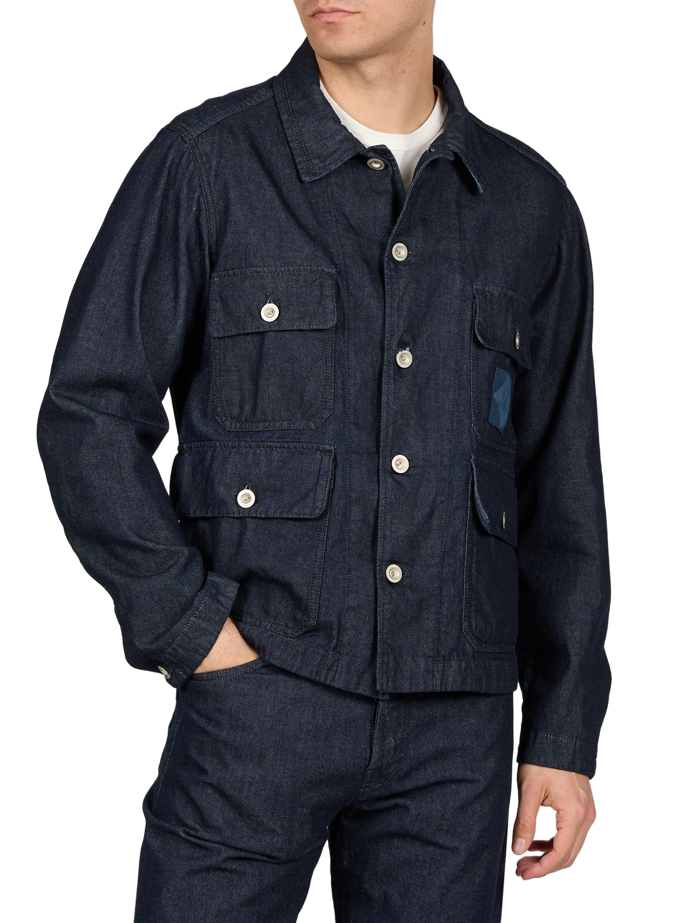 Cotton denim jacket CP COMPANY Blue