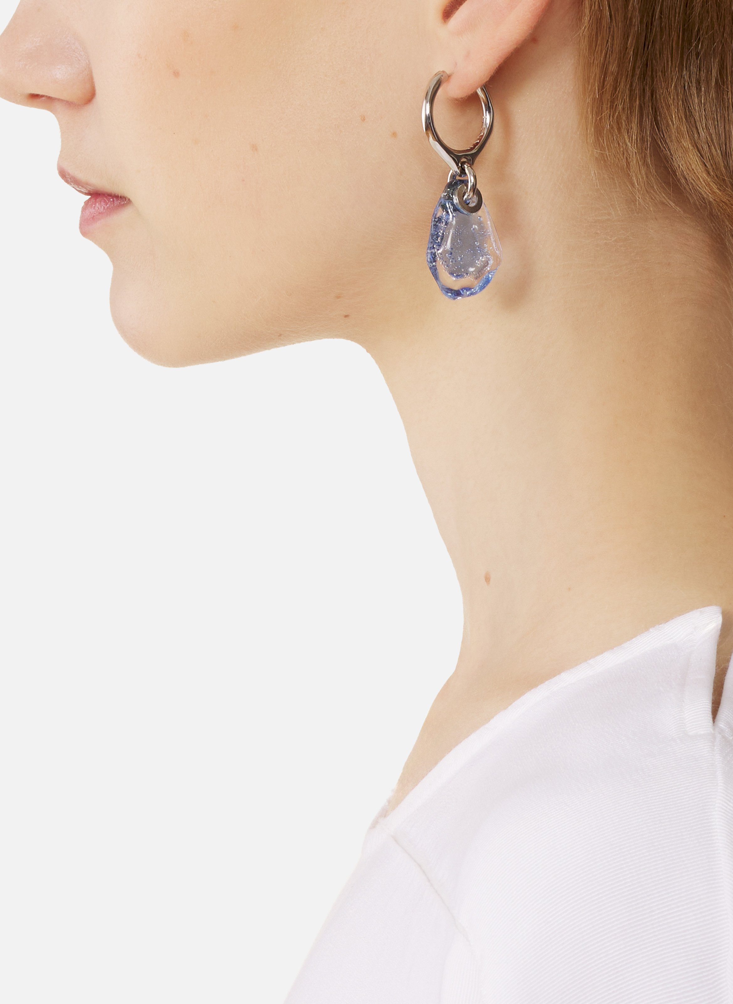 Boucles d'oreilles créoles aurore LANVIN Bleu