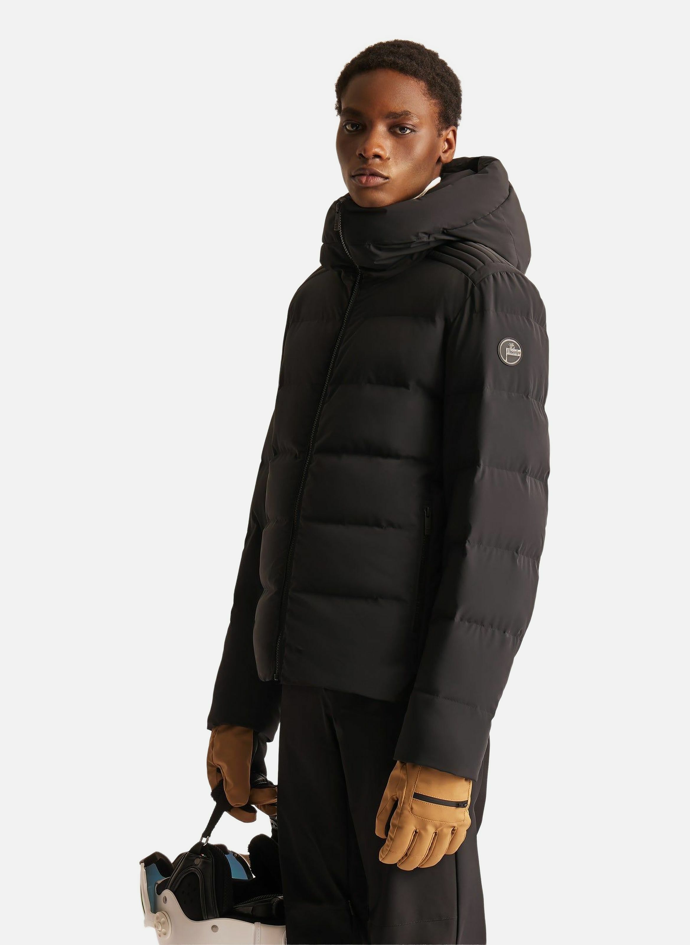 Blouson de ski constant col capuche coupe oversize FUSALP Noir