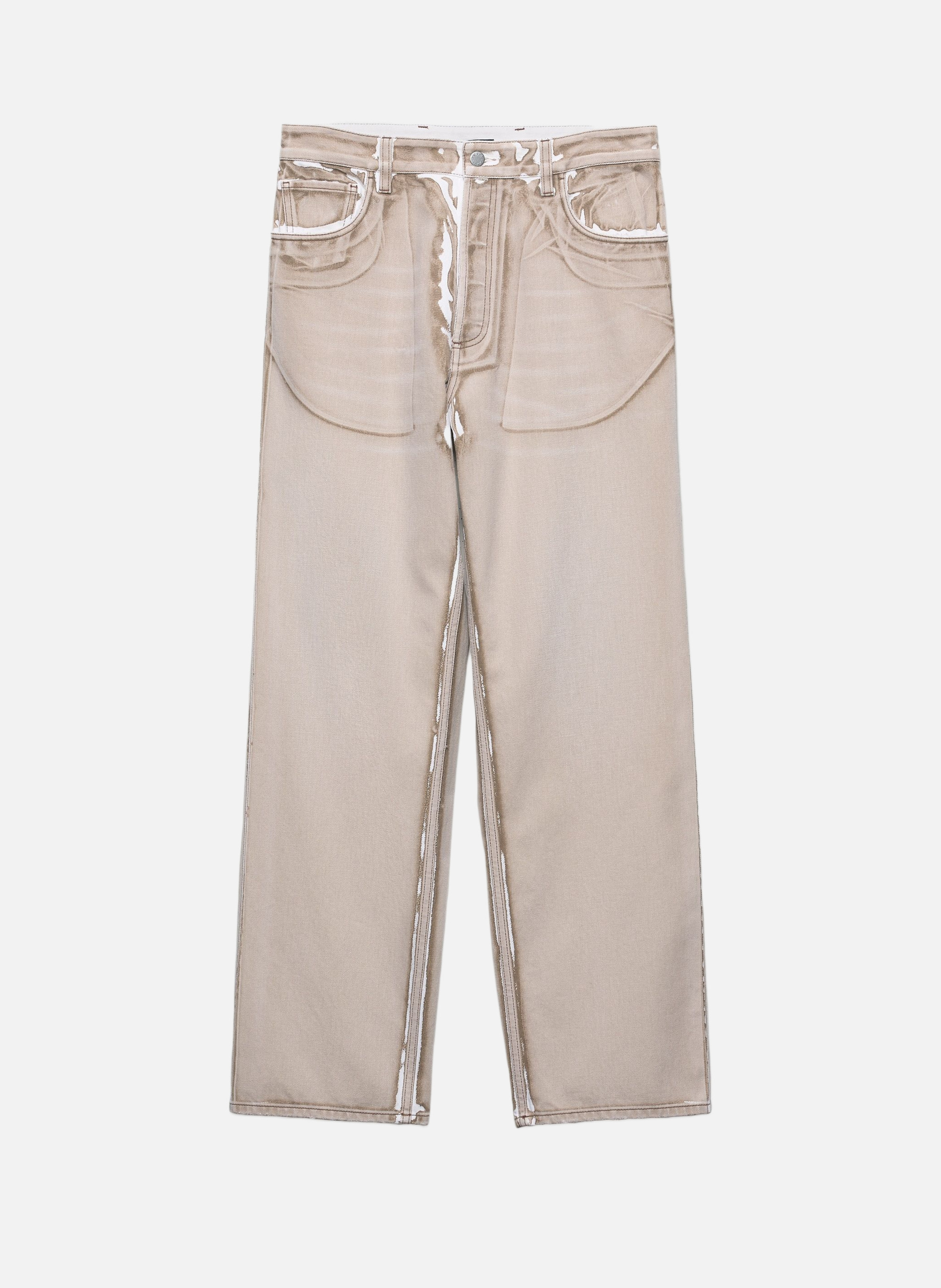 Jean cinq poches en denim bull PRADA Marron