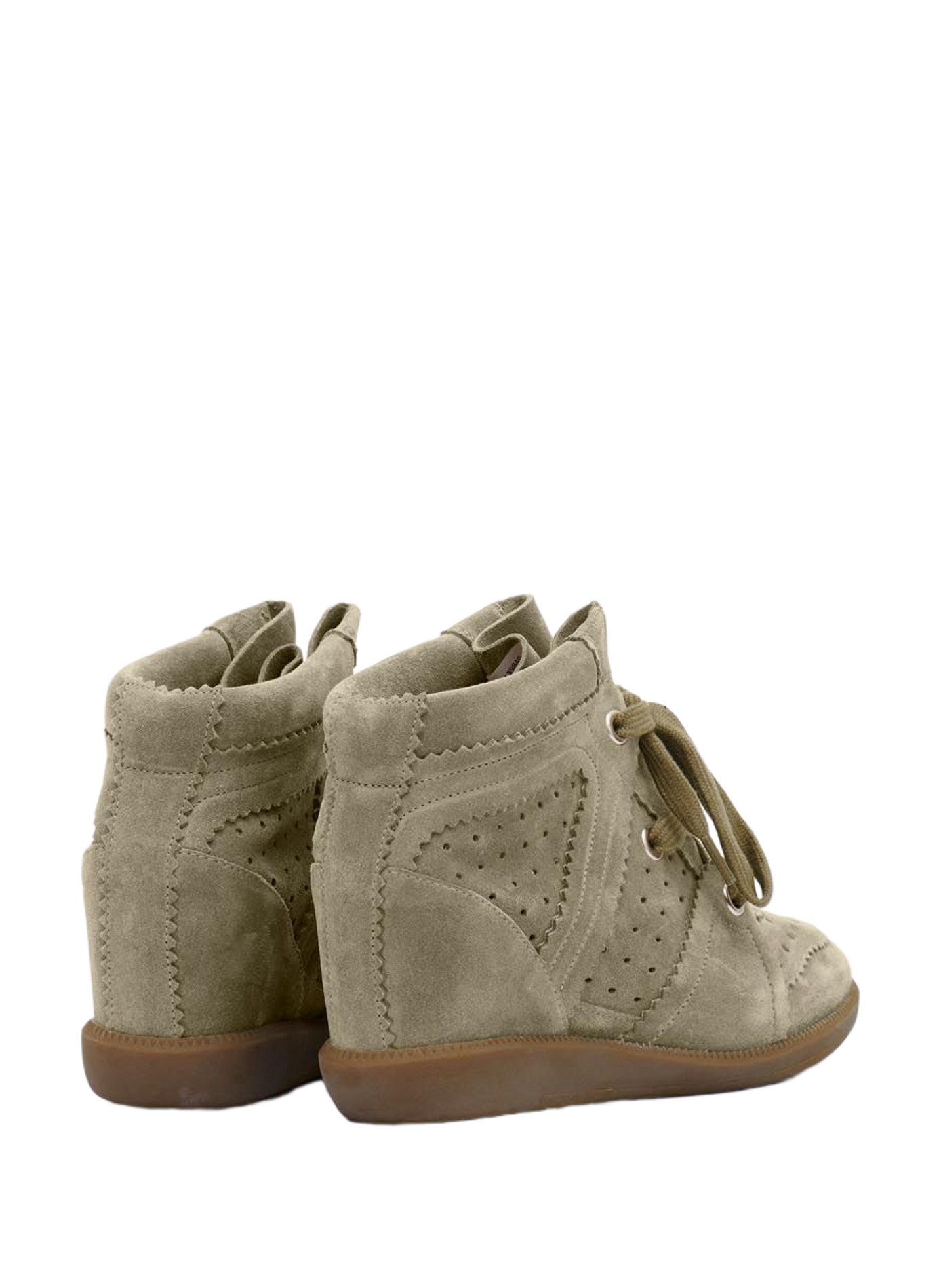 Bobby leather wedge sneakers ISABEL MARANT Brown