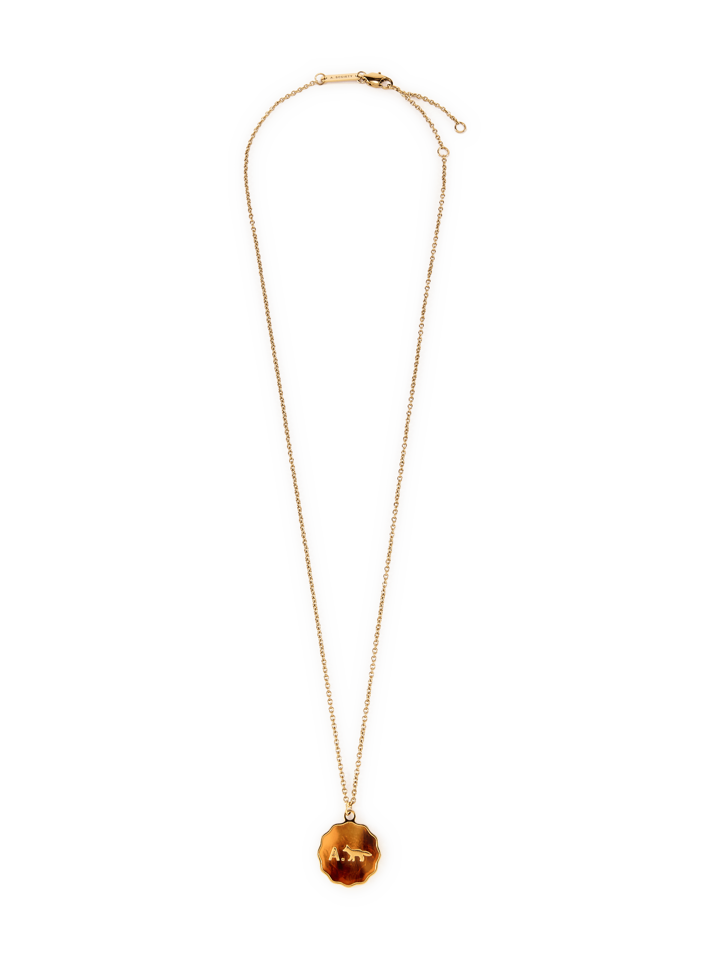 Logo pendant necklace MAISON KITSUNÉ Golden