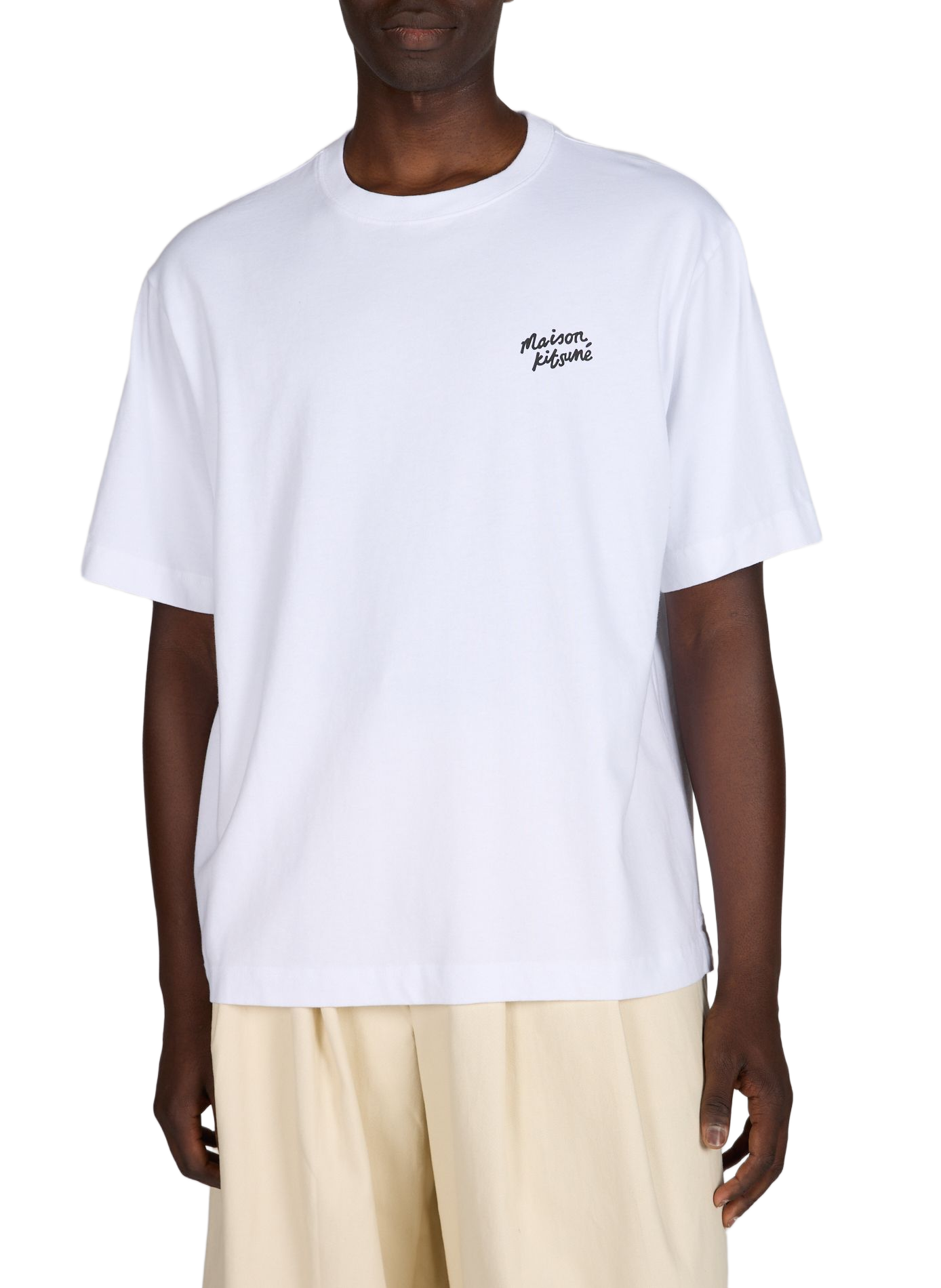 T-shirt oversize à imprimé dos en coton MAISON KITSUNÉ Blanc