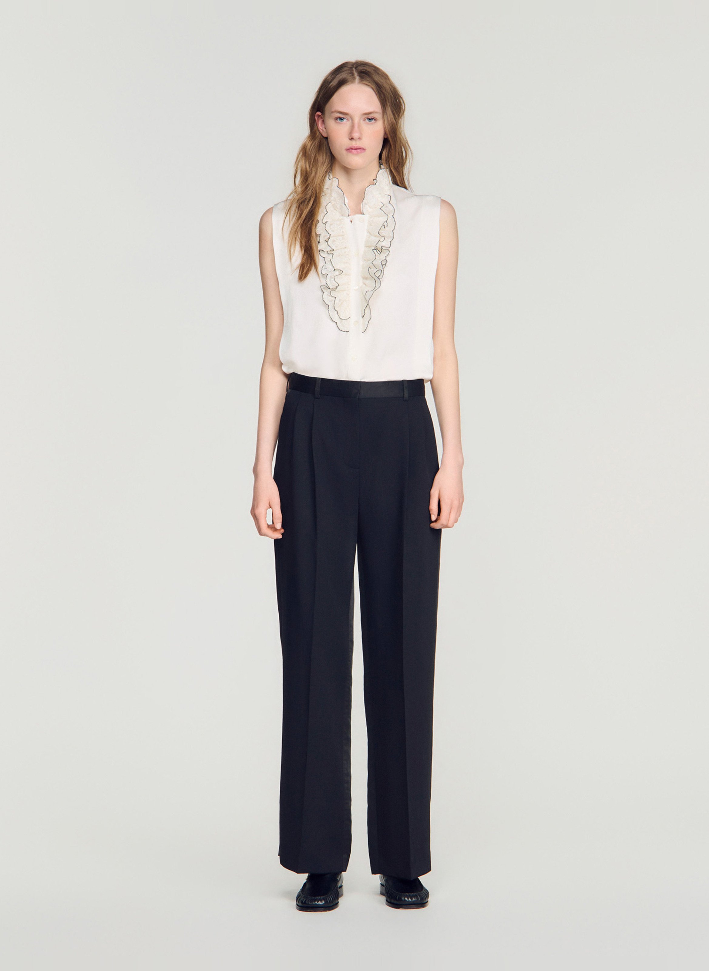 Pantalon large SANDRO Noir