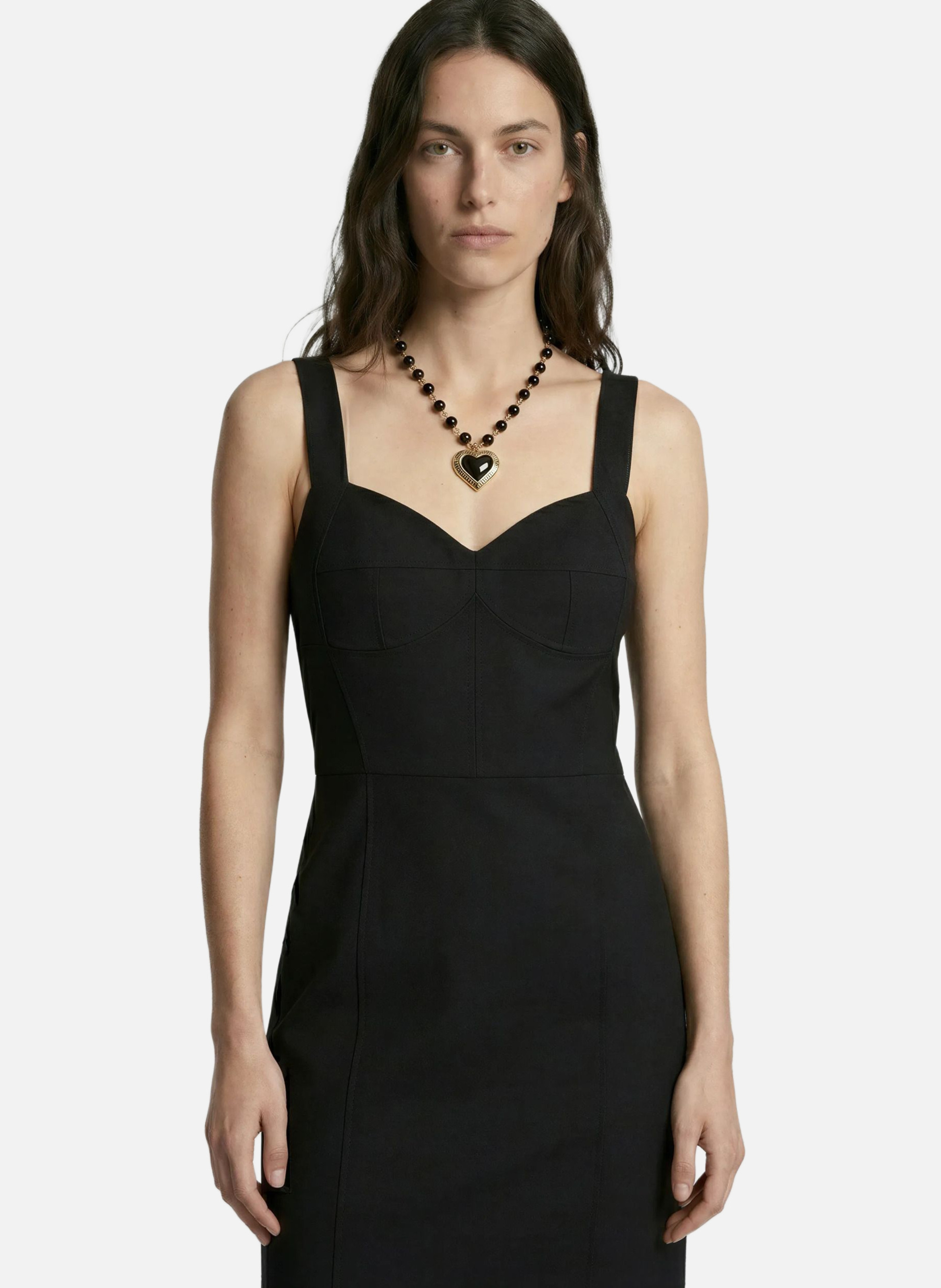 Robe courte effet corset en laine THE KOOPLES Noir