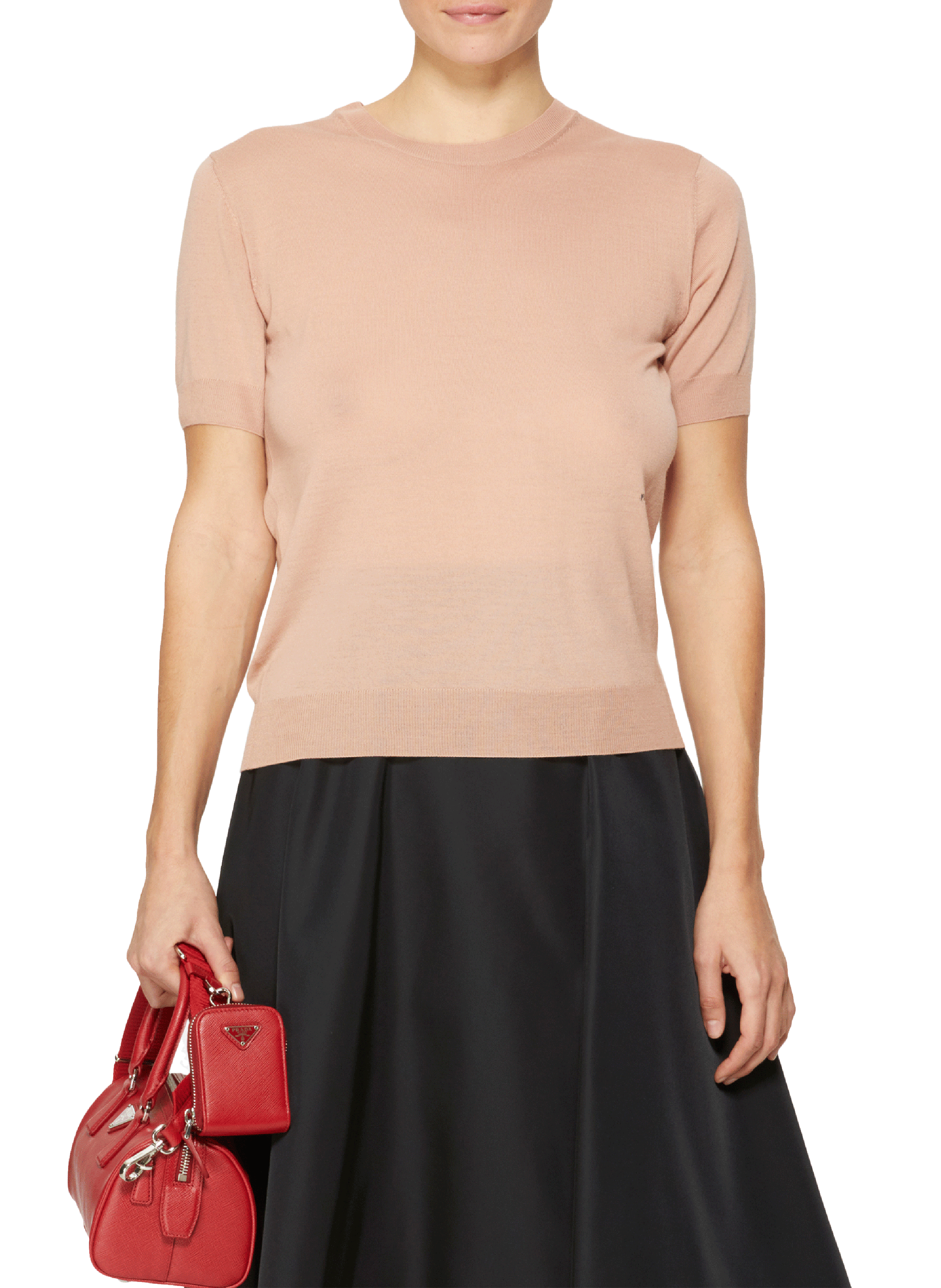 Maille Girocollo en laine PRADA Rose