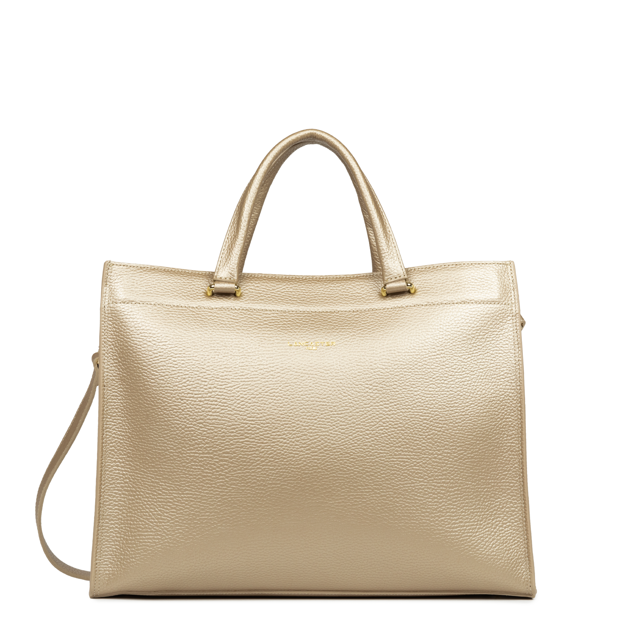 Grand sac cabas main - foulonné double daily LANCASTER Doré