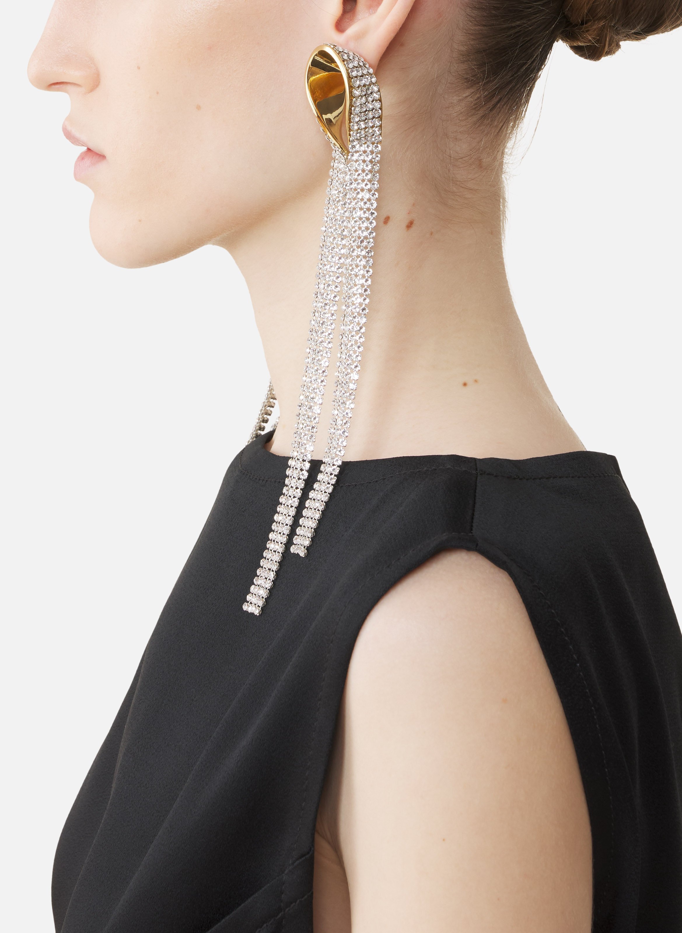 Boucles d'oreille tombantes twist LANVIN Argent