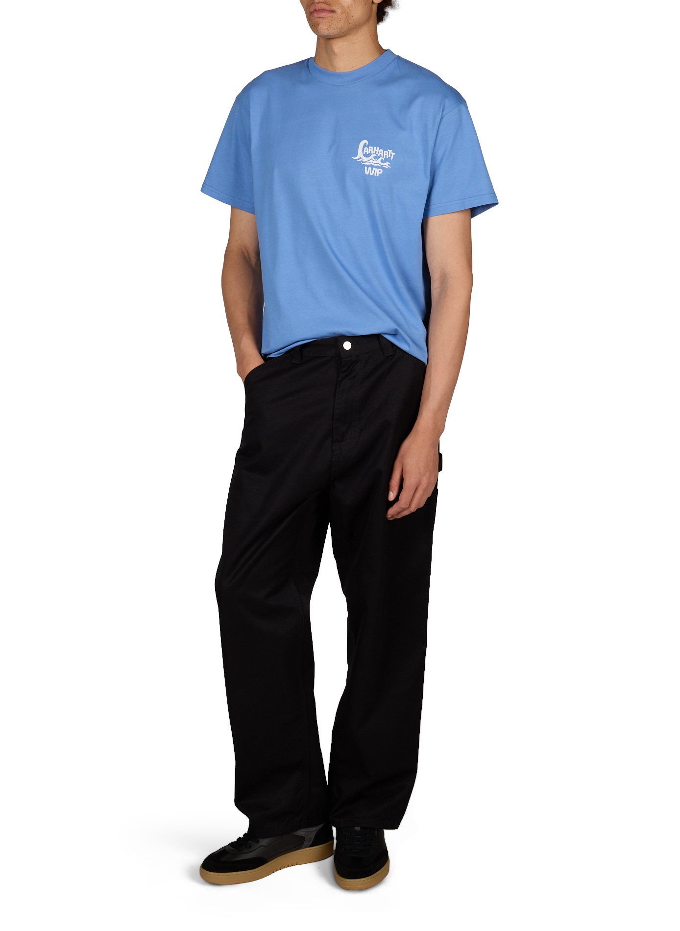 Short-sleeved Waves cotton T-shirt CARHARTT WIP Blue