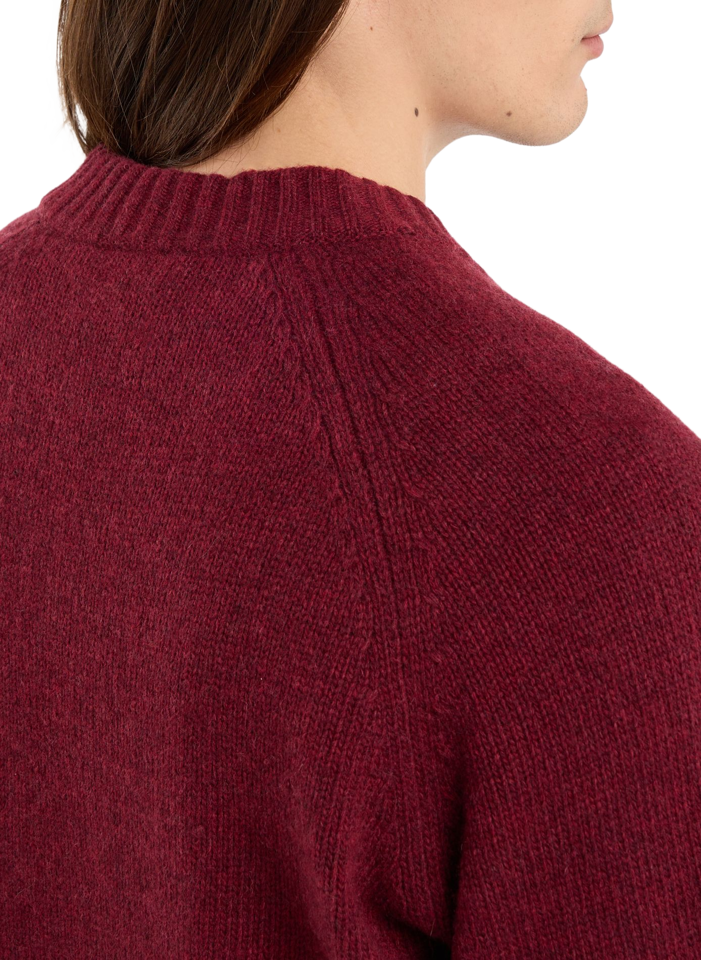 Round neck wool straight sweater SAISON 1865 Red