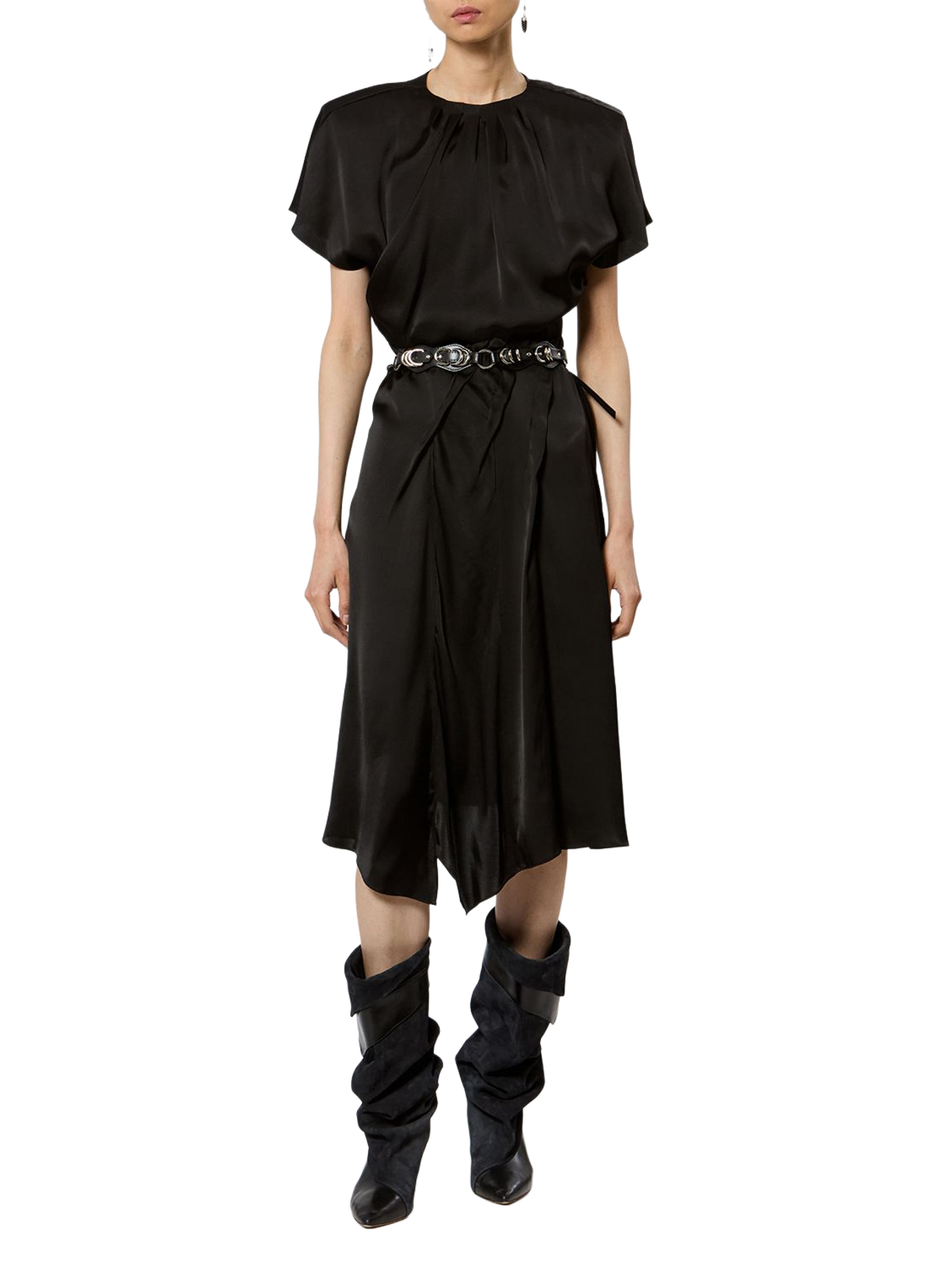 Mittellanges Satinkleid Namsha ISABEL MARANT Schwarz