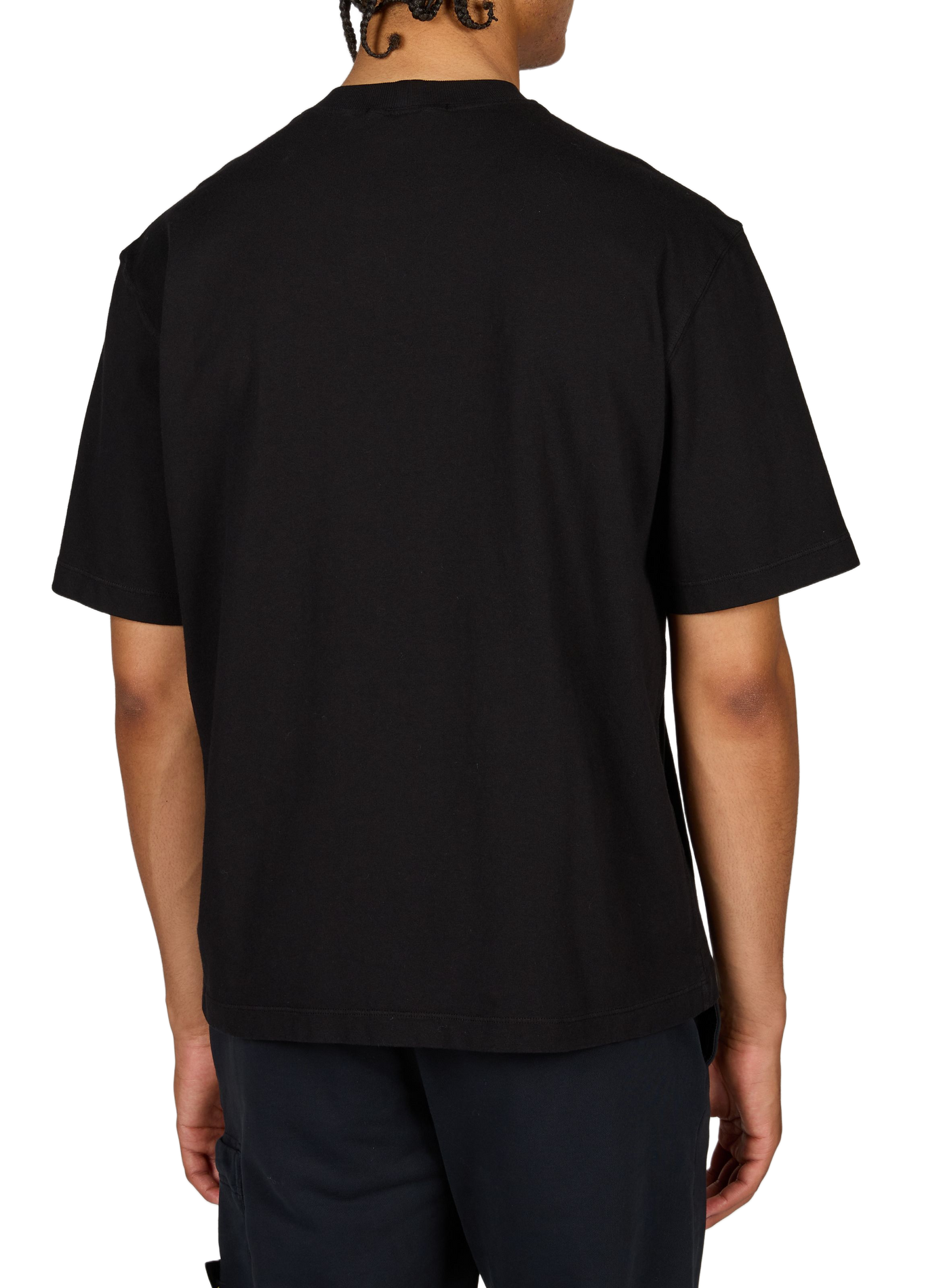 T-shirt met ronde hals en recht model van katoen STONE ISLAND Zwart