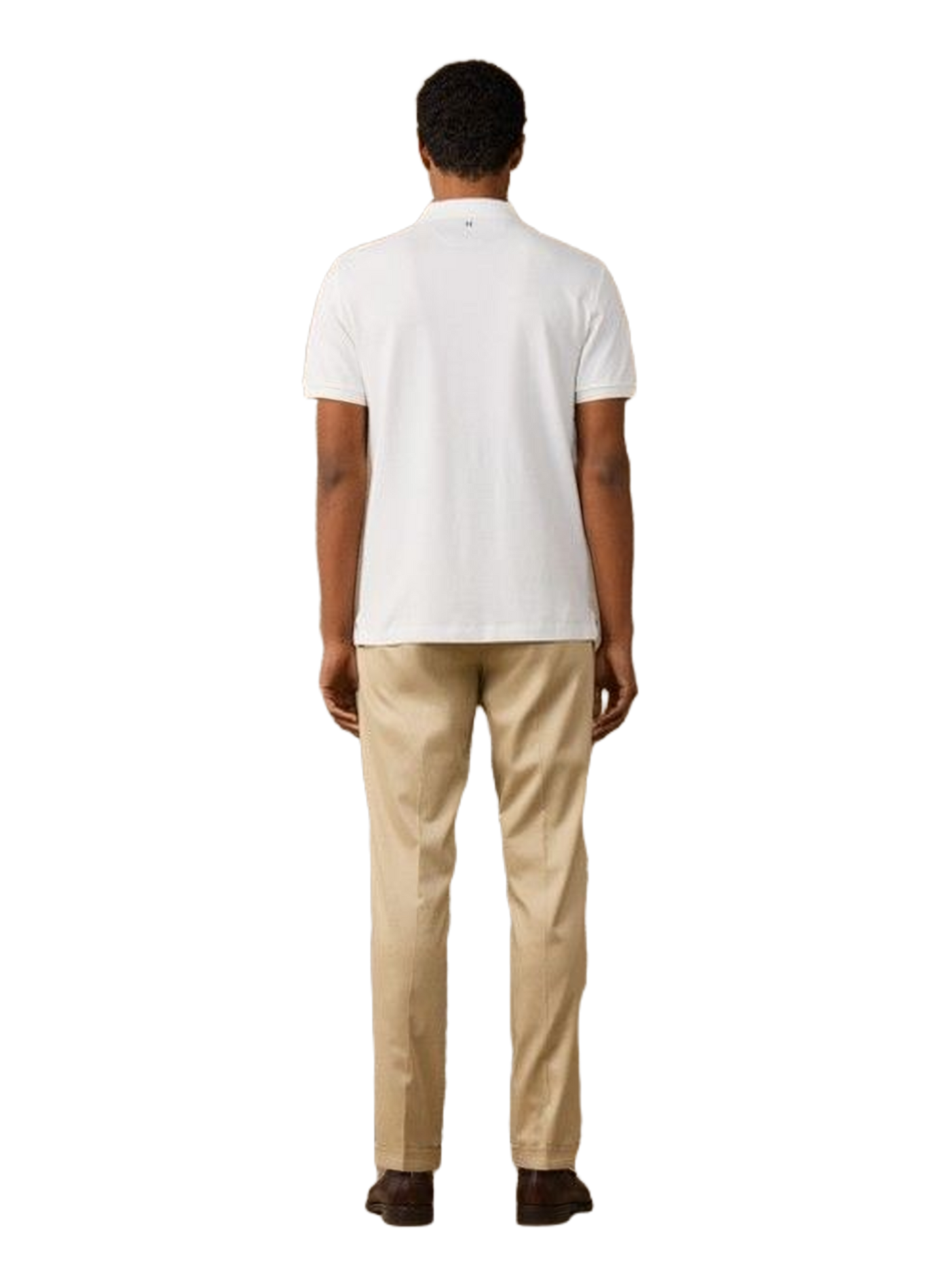 Polo droit à logo en coton HACKETT Blanc