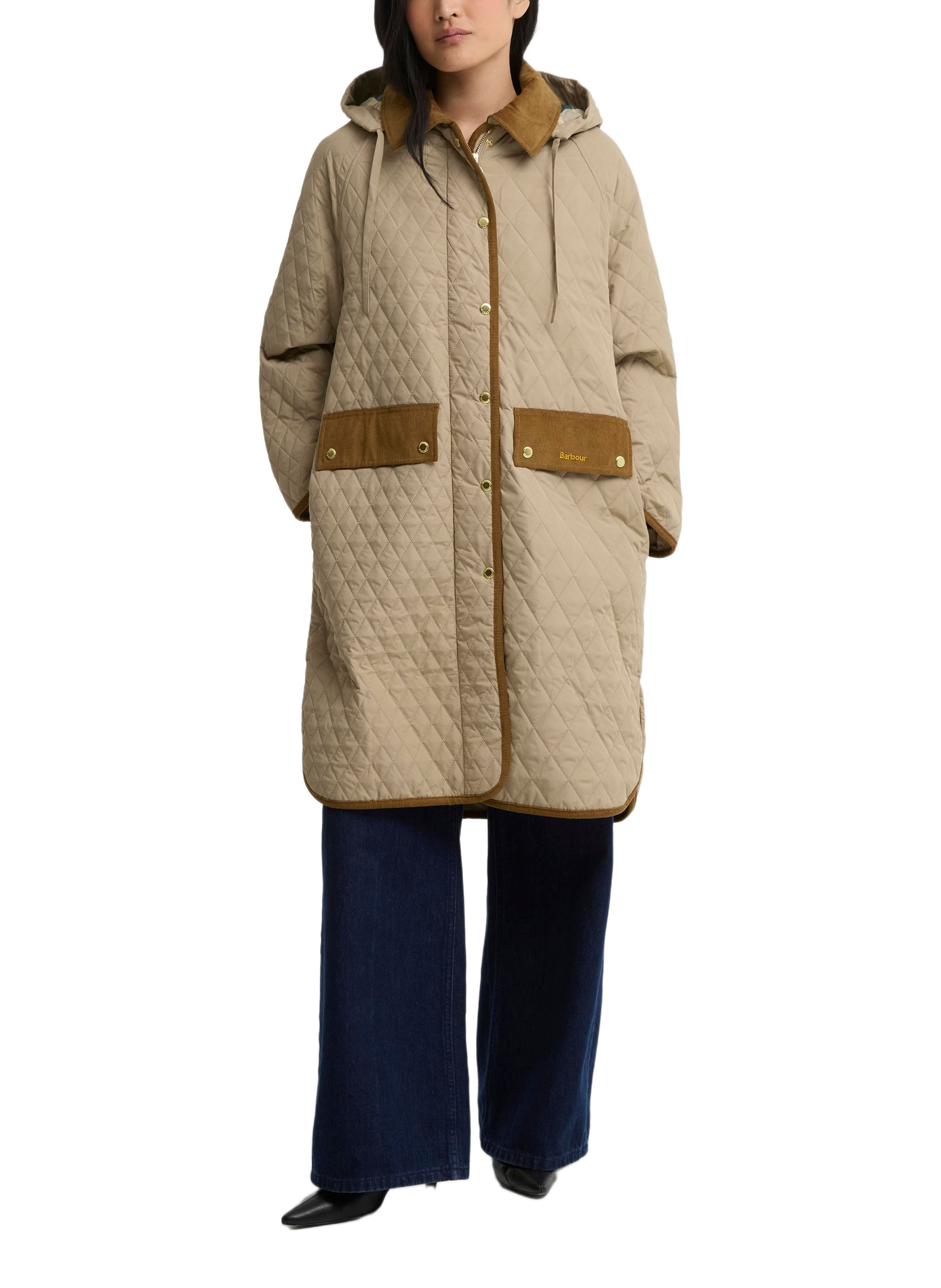 Manteau matelassé mi-long BARBOUR Marron