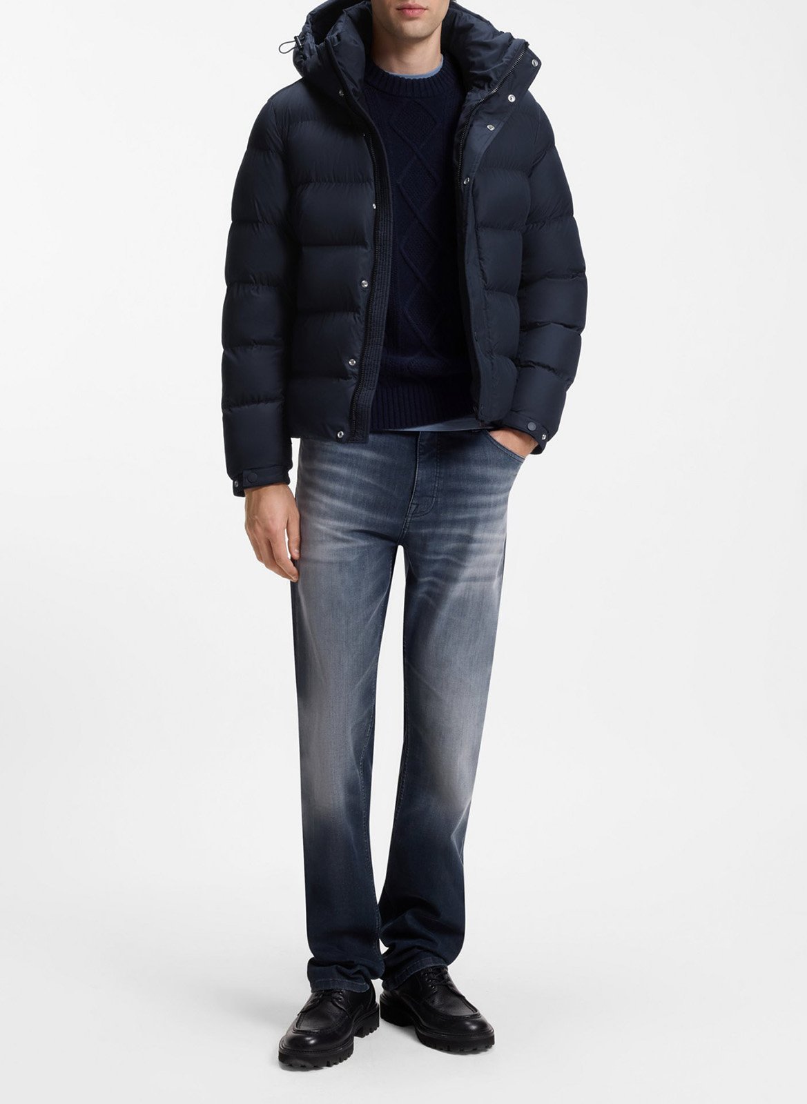 Doudoune col montant BOSS Bleu
