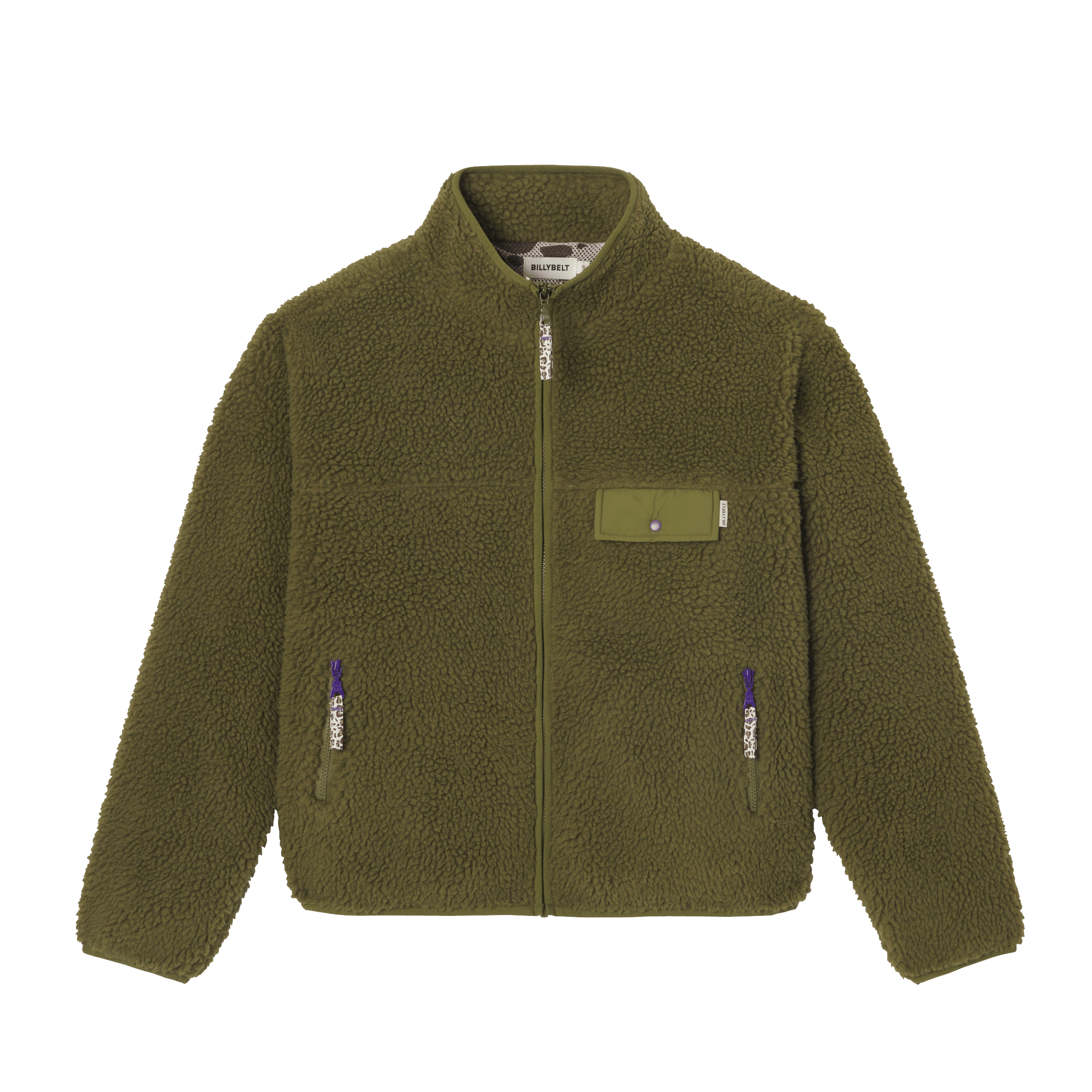 Veste sherpa zippée manches longues BILLYBELT Vert