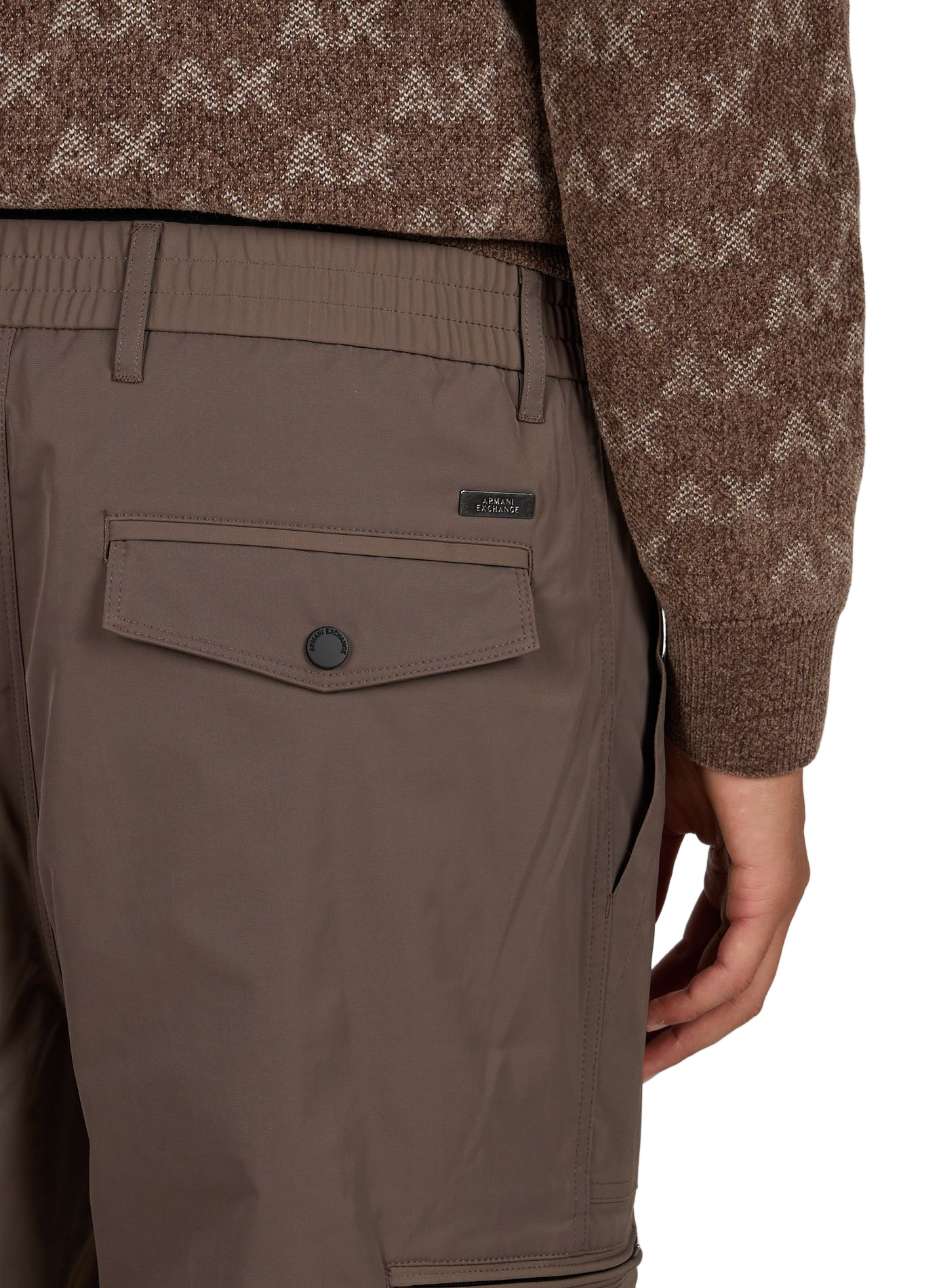 Solid color elastic waist pants | Beige ARMANI EXCHANGE Men