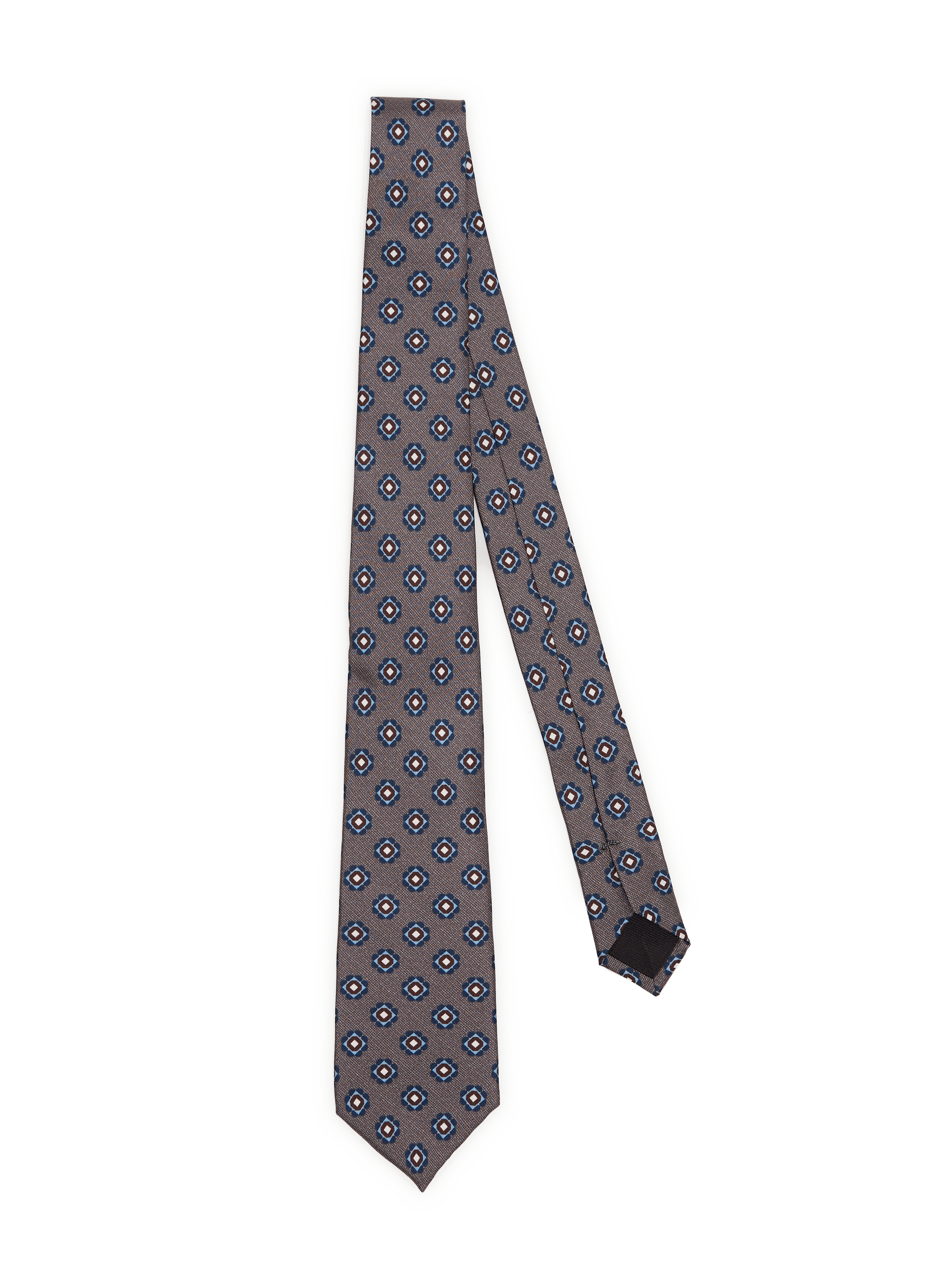 Seidenschlips mit Druck VAN LAACK Braun