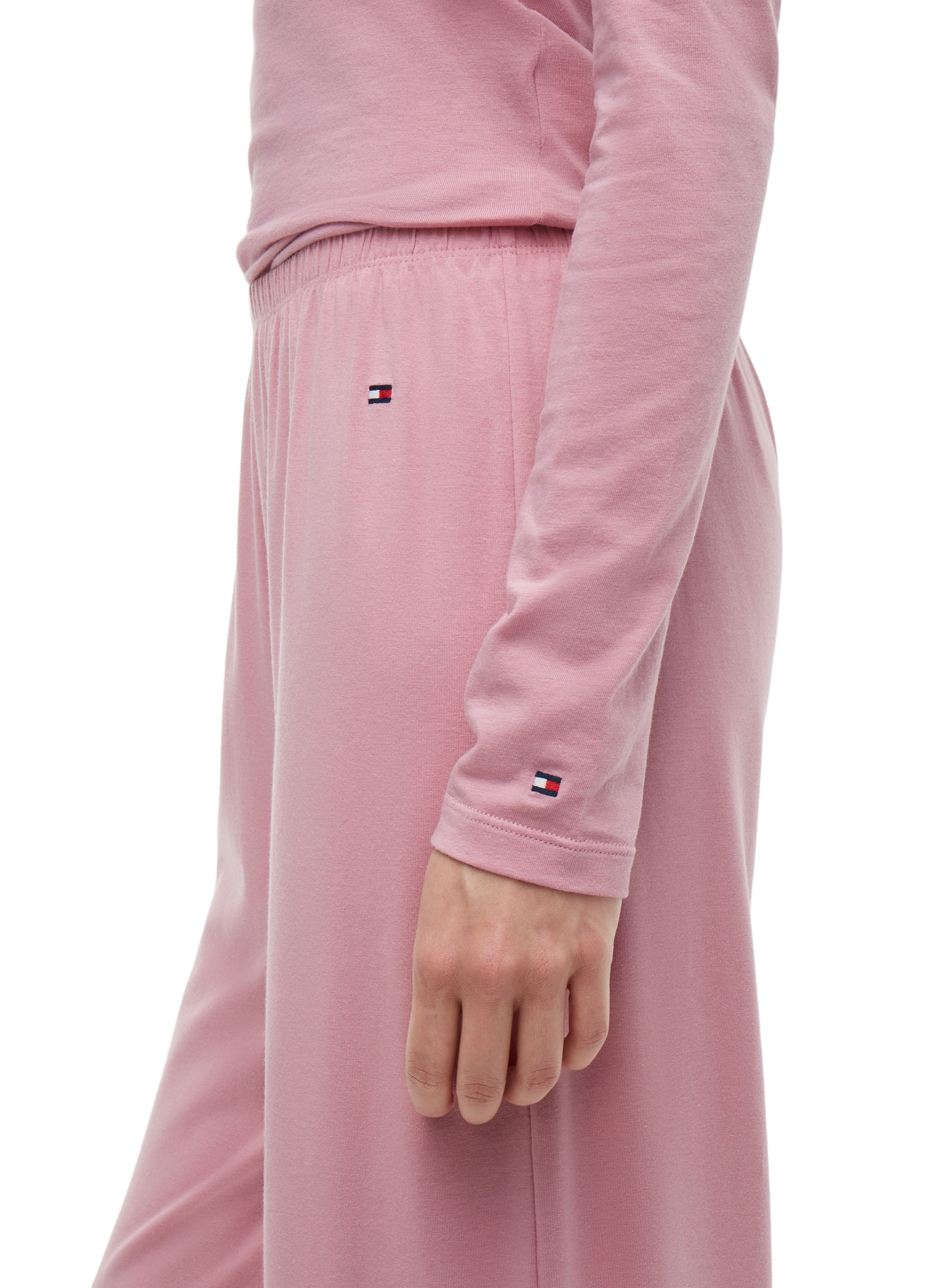 Plain fluid straight-leg elasticated trousers TOMMY HILFIGER Pink