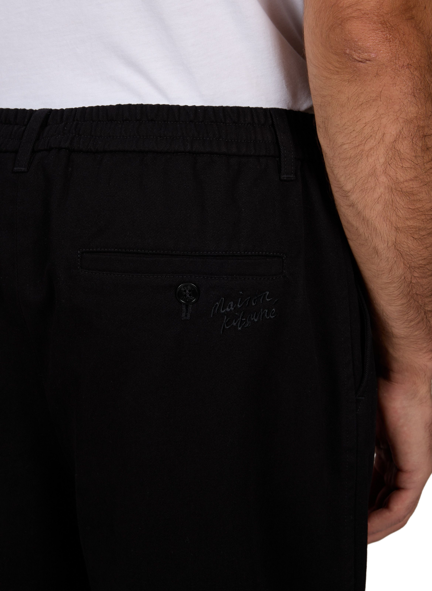 Pantalon droit en coton MAISON KITSUNÉ Noir